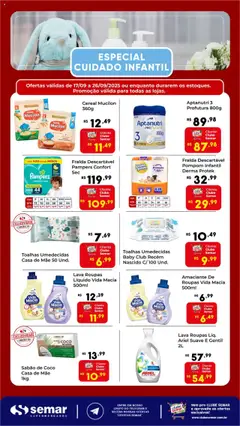 Pré-visualização Semar Supermercado - Ofertas Especial Cuidado Infantil válida a partir de 17/09/2025