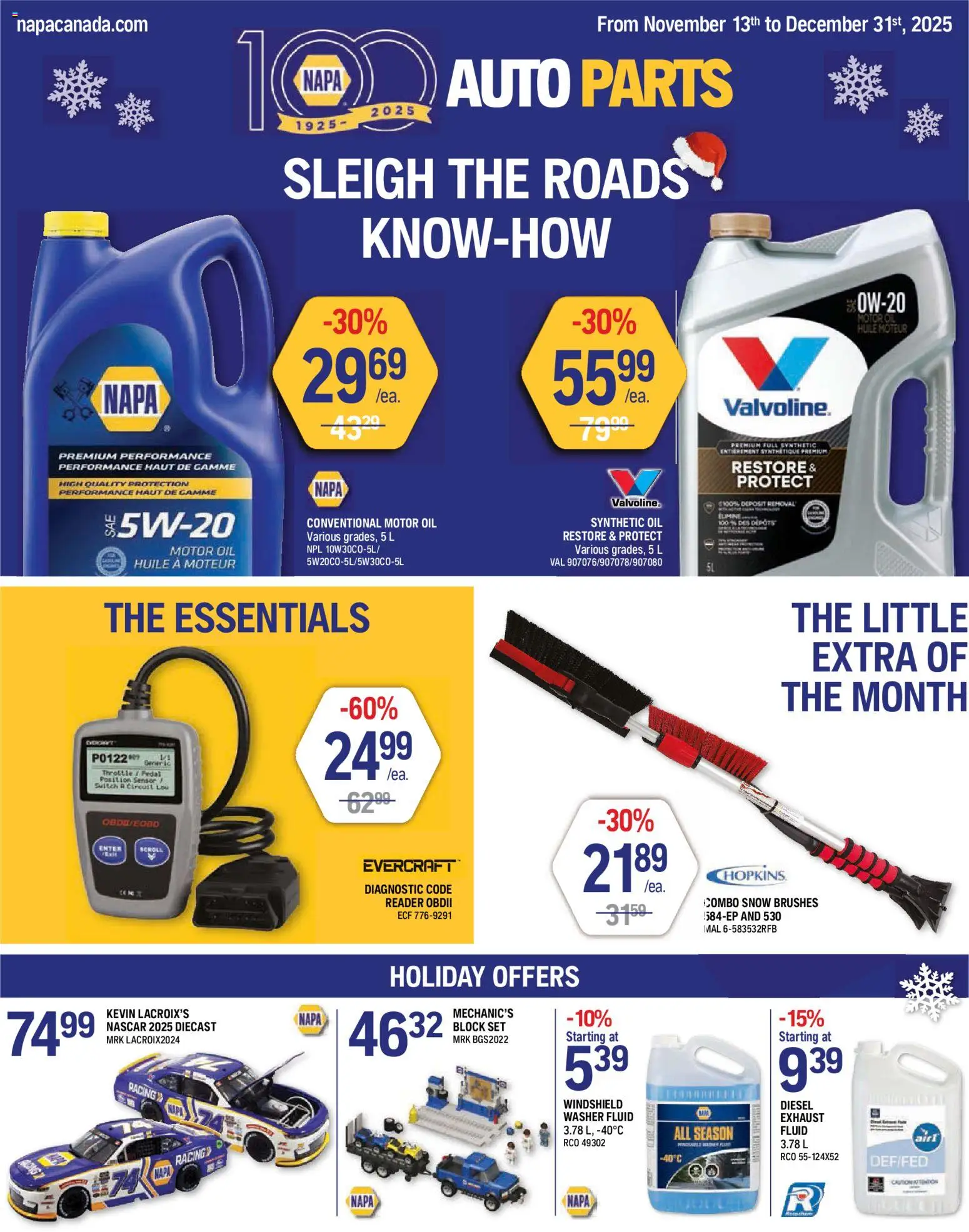 NAPA Auto Parts weekly flyer - page 1- valid from Nov 13, 2025