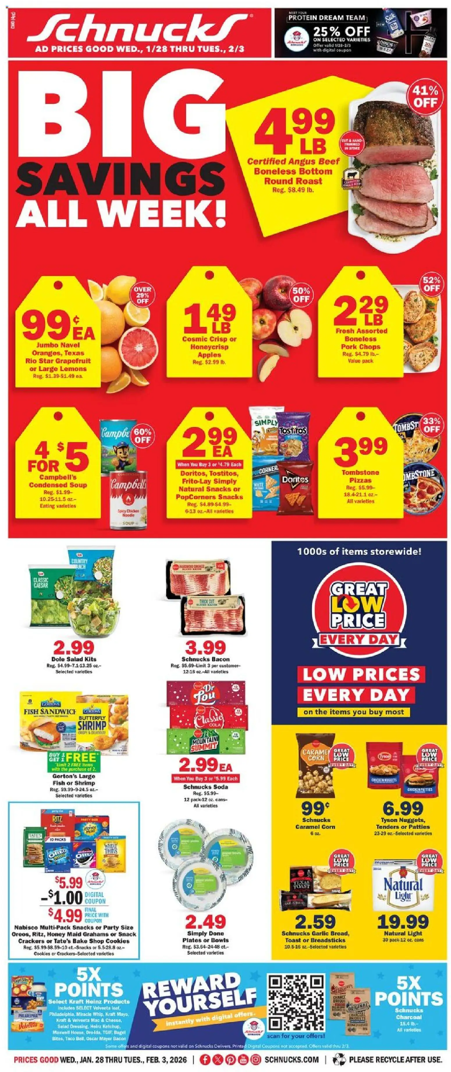 Schnucks Weekly Ad - page 1- valid from 01/28/2026