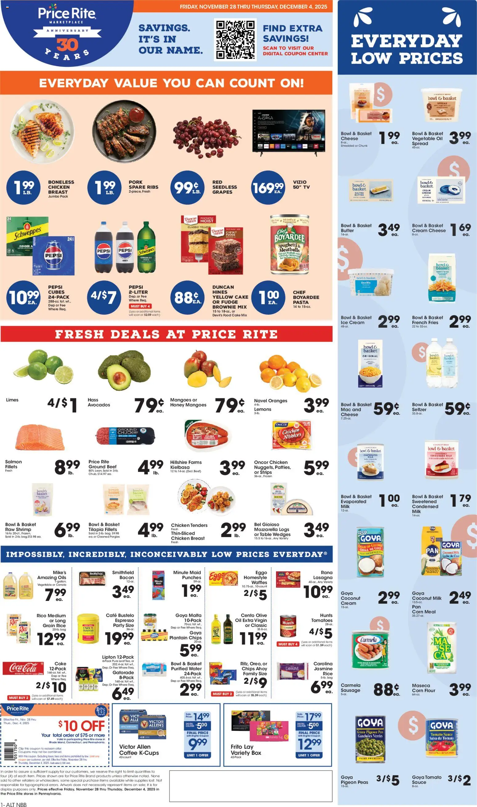 Price Rite Weekly Ad - page 1- valid from 11/28/2025