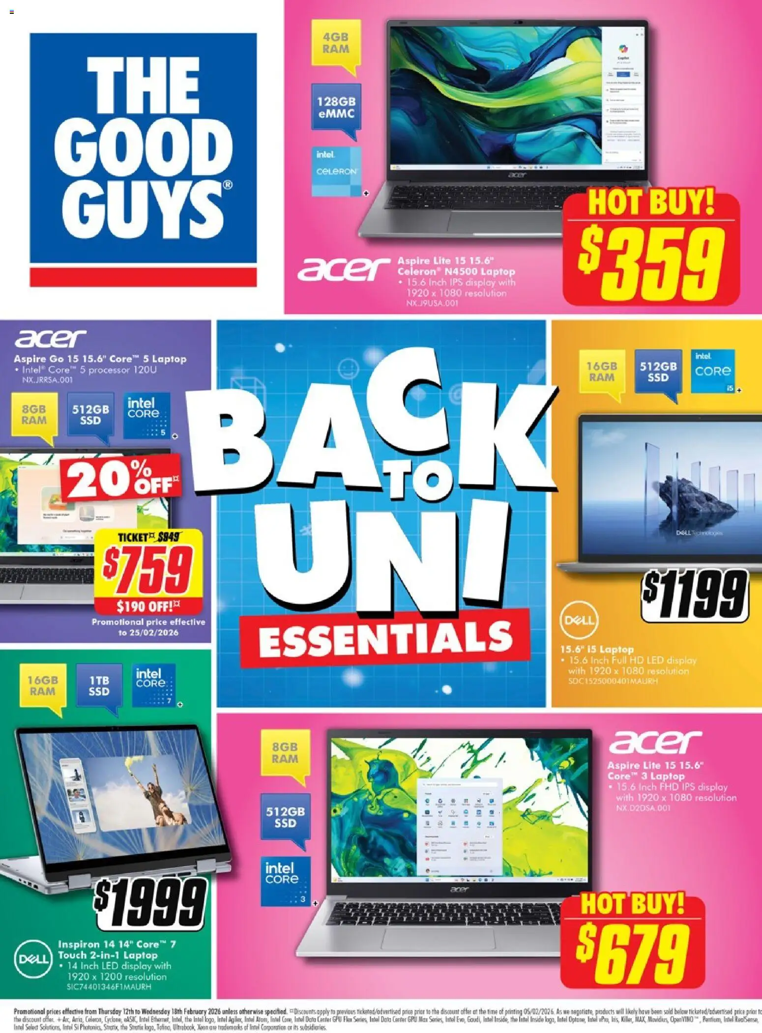 The Good Guys Back to Uni Essentials - page 1- valid from 11/02/2026