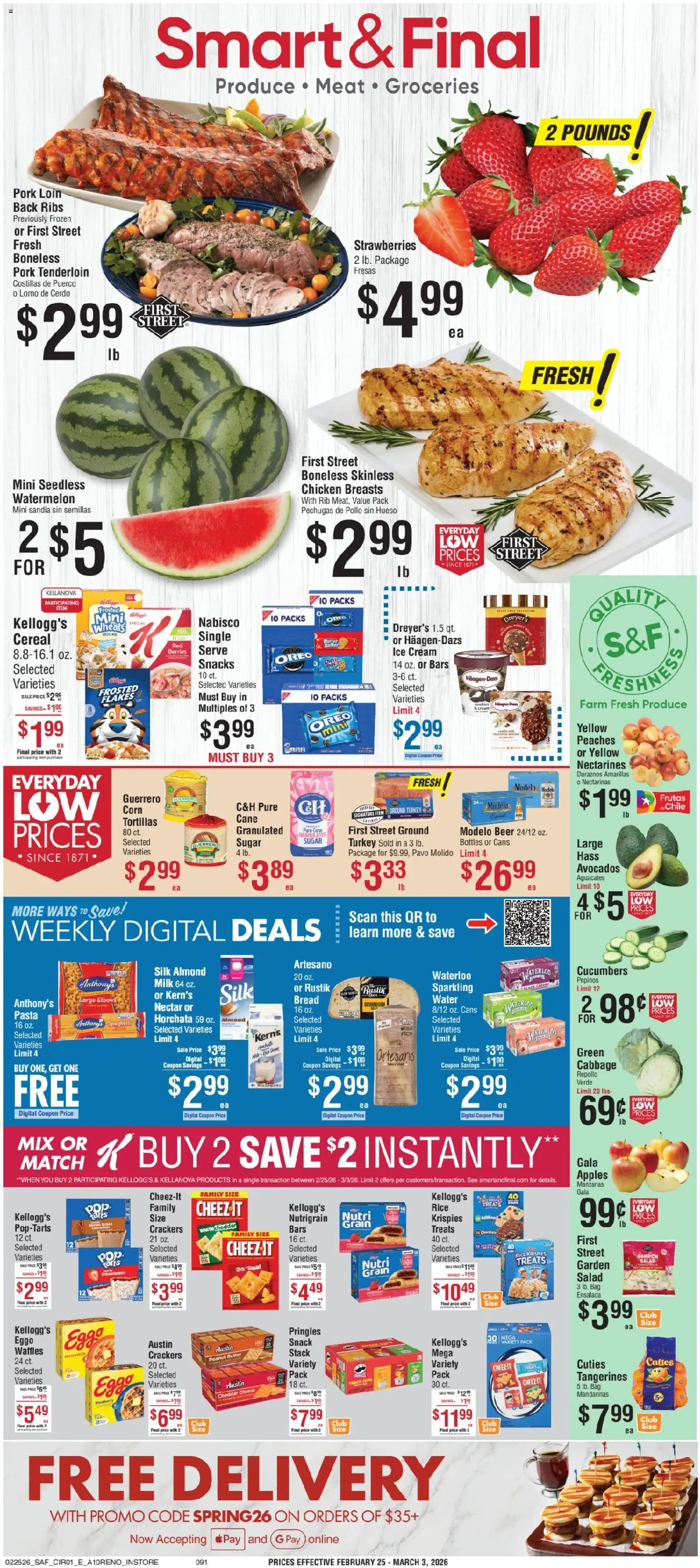 Smart & Final Weekly Ad - page 1- valid from 02/25/2026