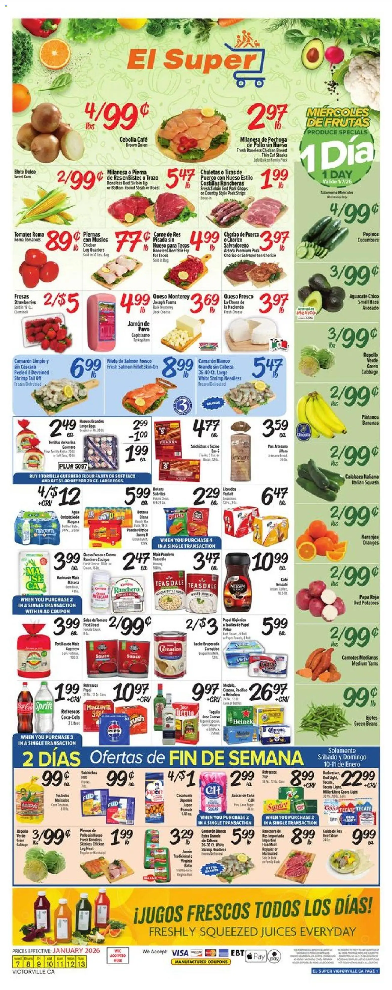 El Super Weekly Ad - CA - page 1- valid from 01/07/2026