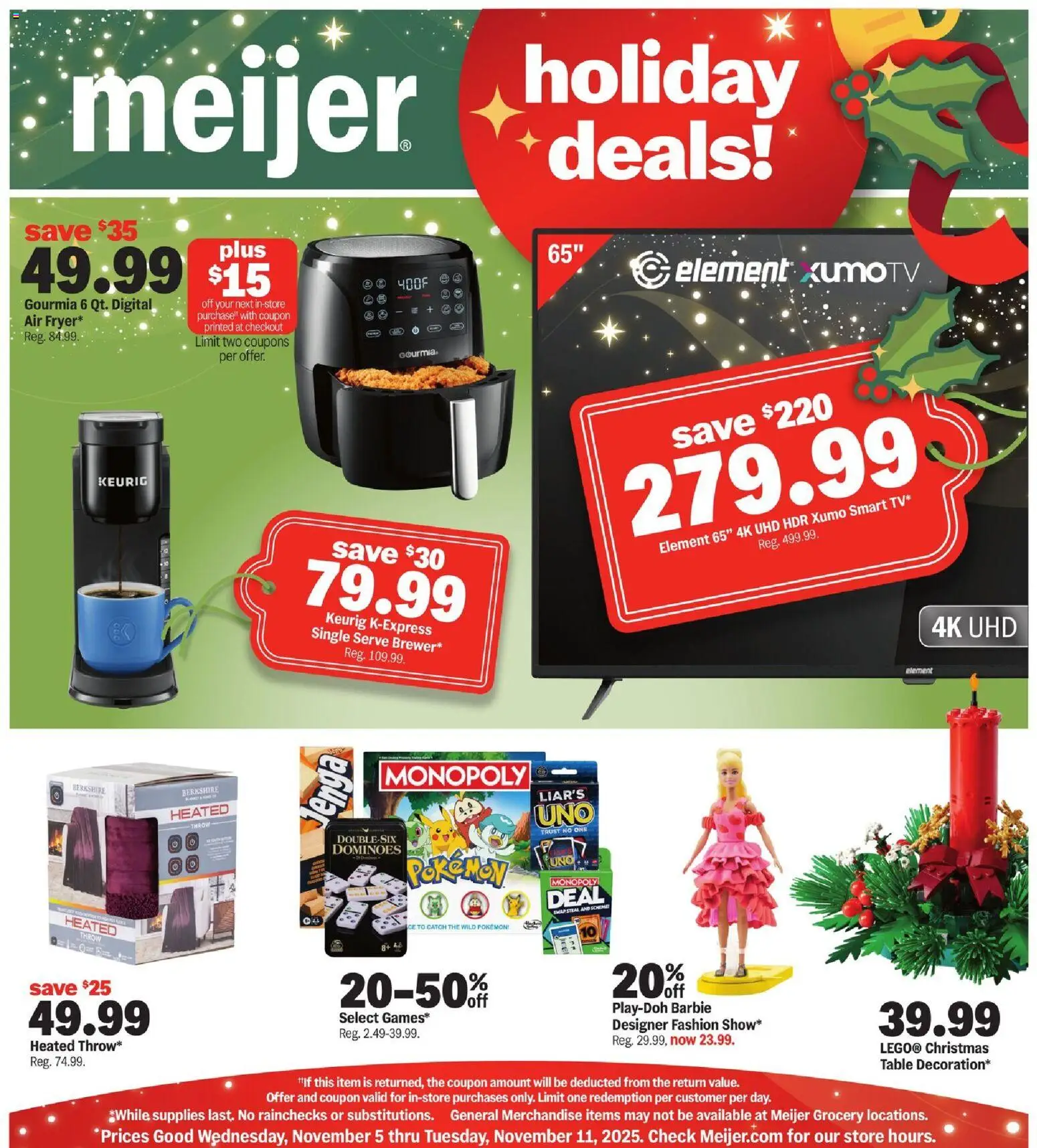 Meijer Holiday Deals - page 1- valid from 11/05/2025