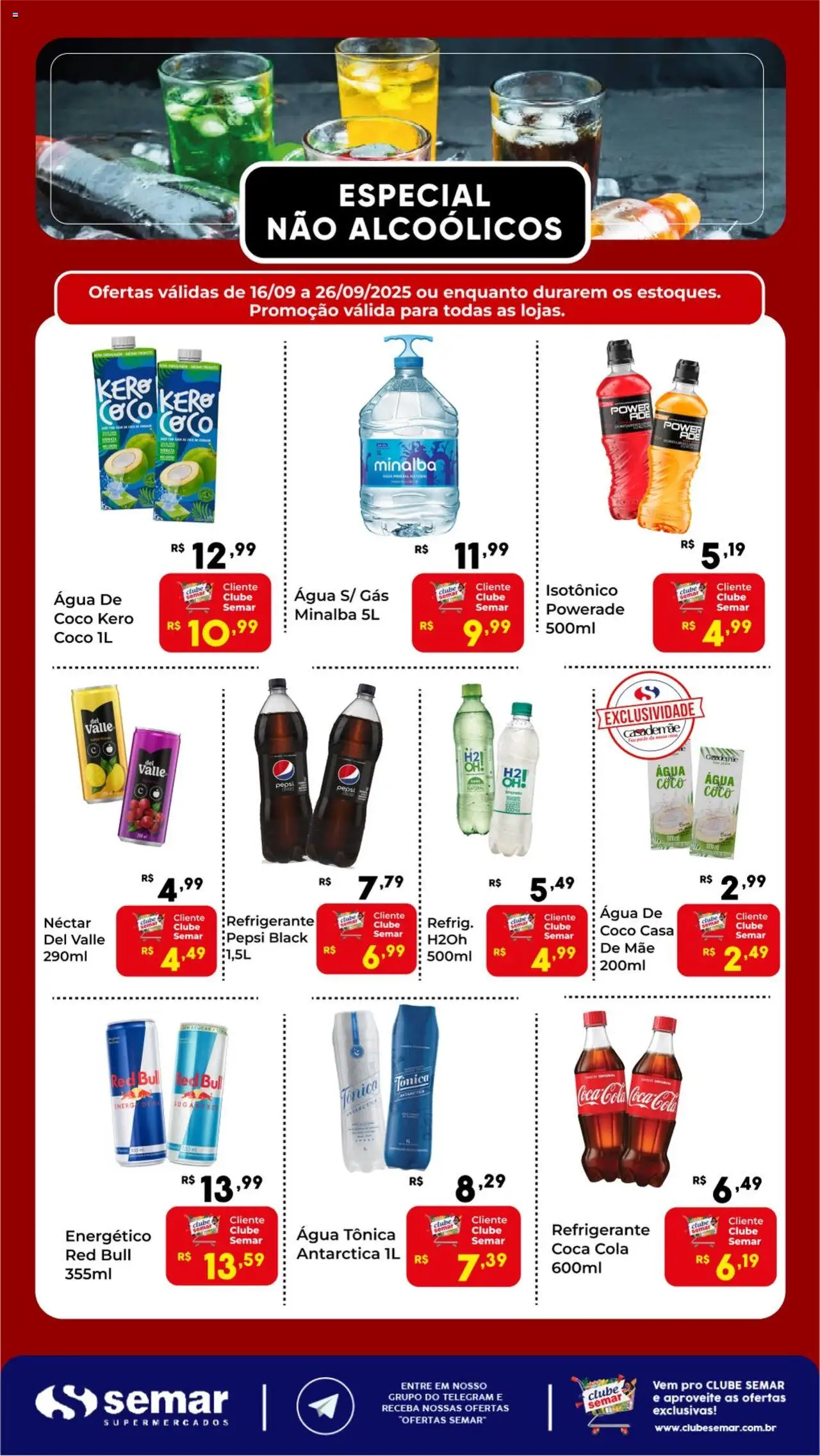 Semar Supermercado - Ofertas Especial Bebidas Não Alcoólicas - página 1- válido a partir de 16/09/2025
