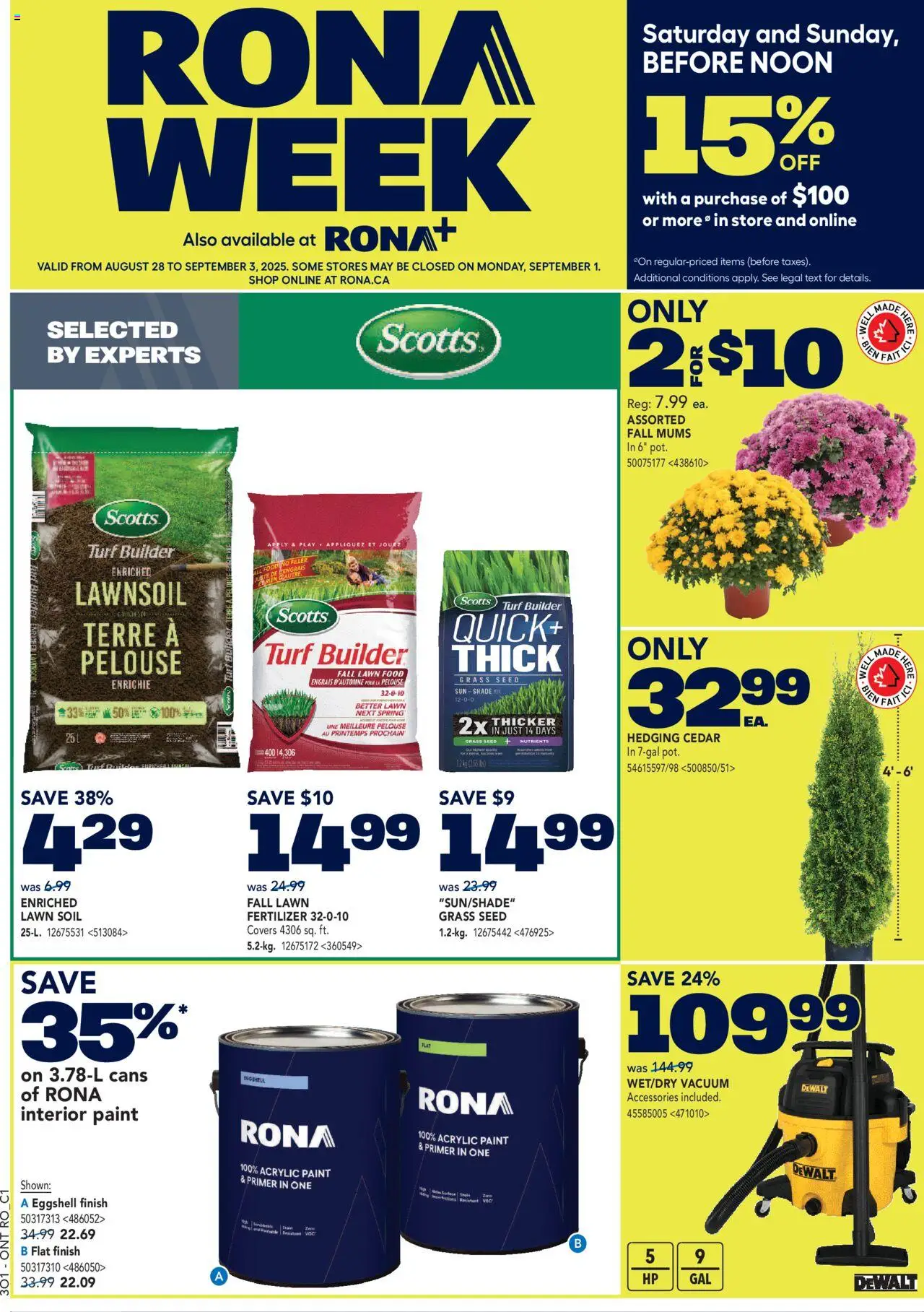 Rona weekly flyer / circulaire - page 1- valid from Aug 28, 2025