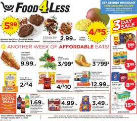 Preview Food 4 Less Weekly Ad valid from 04/08/2026