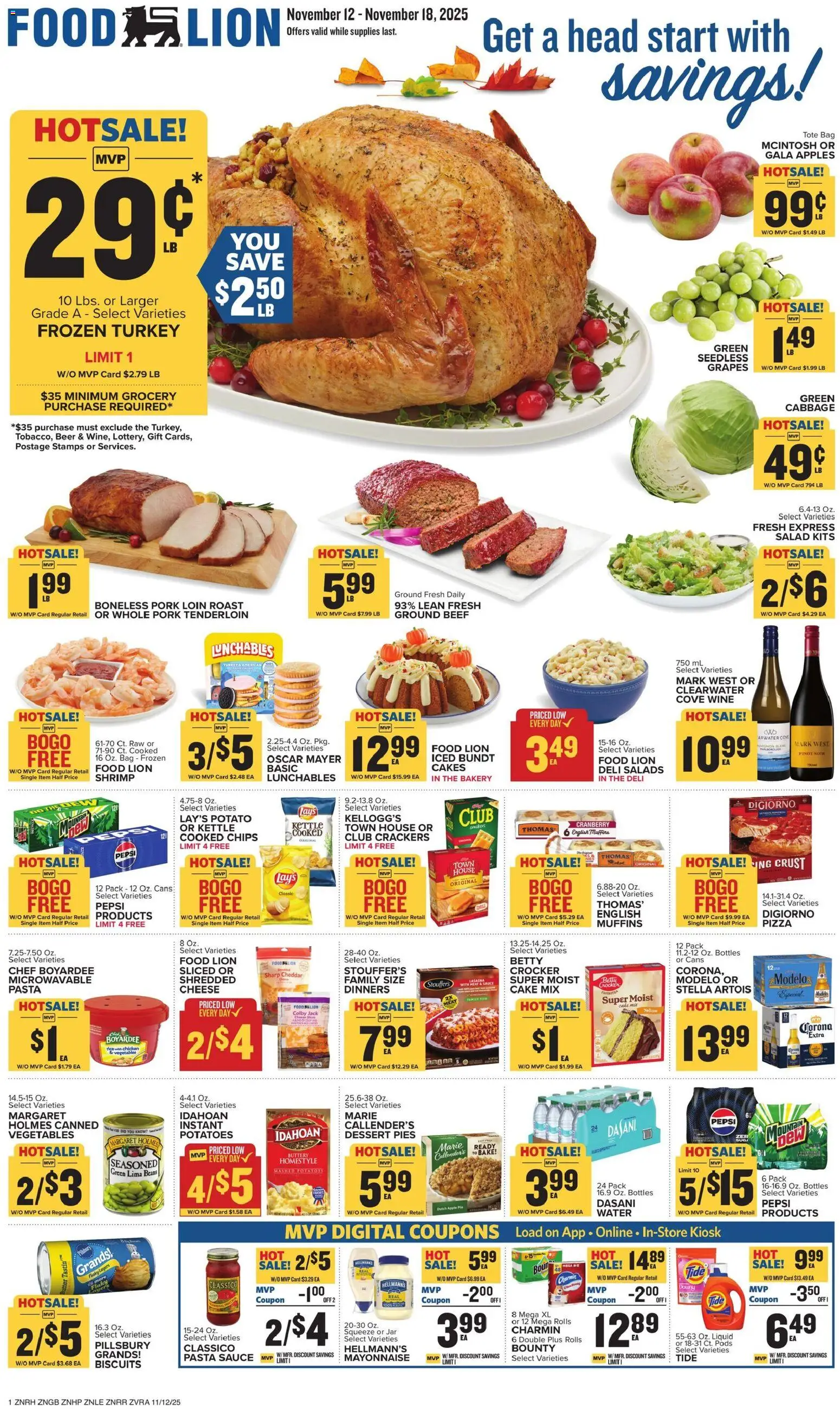 Food Lion Weekly Ad - page 1- valid from 11/12/2025