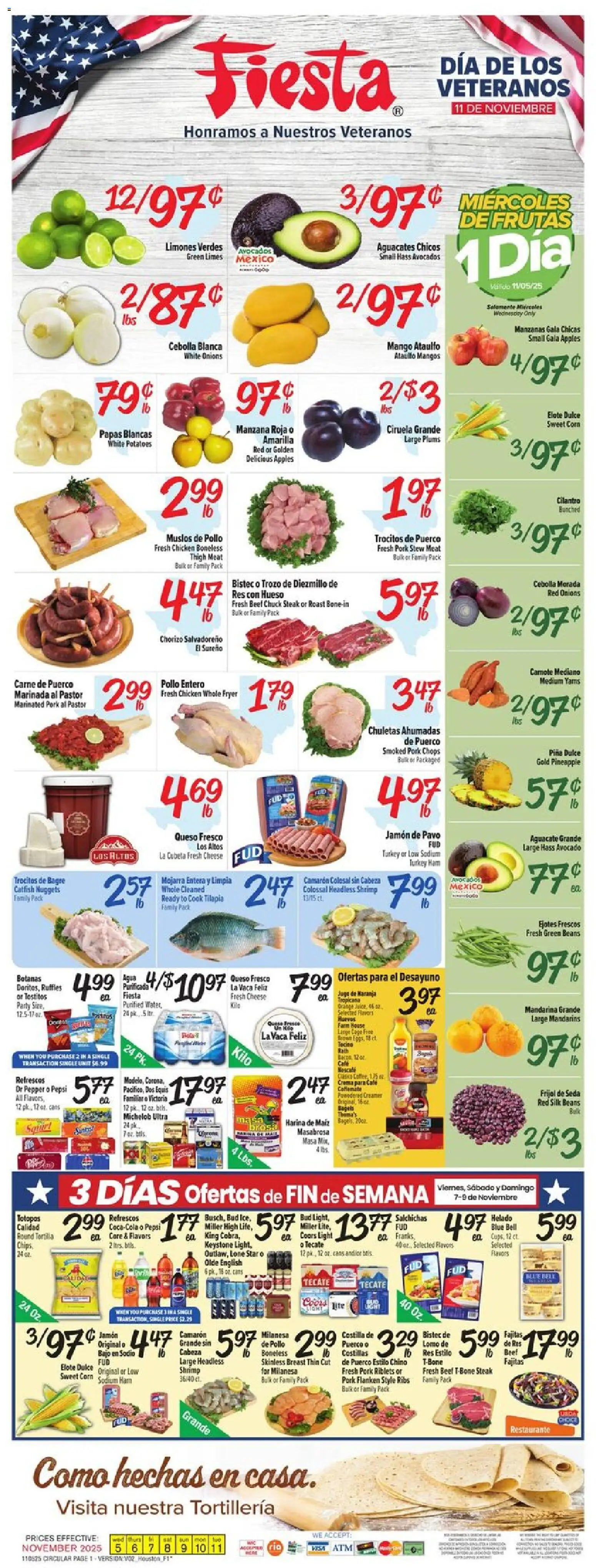 Fiesta Mart Weekly Ad - page 1- valid from 11/05/2025