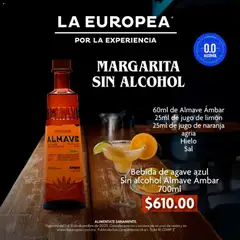 La Europea catálogo Margarita sin alcohol válido desde 17/12/2025