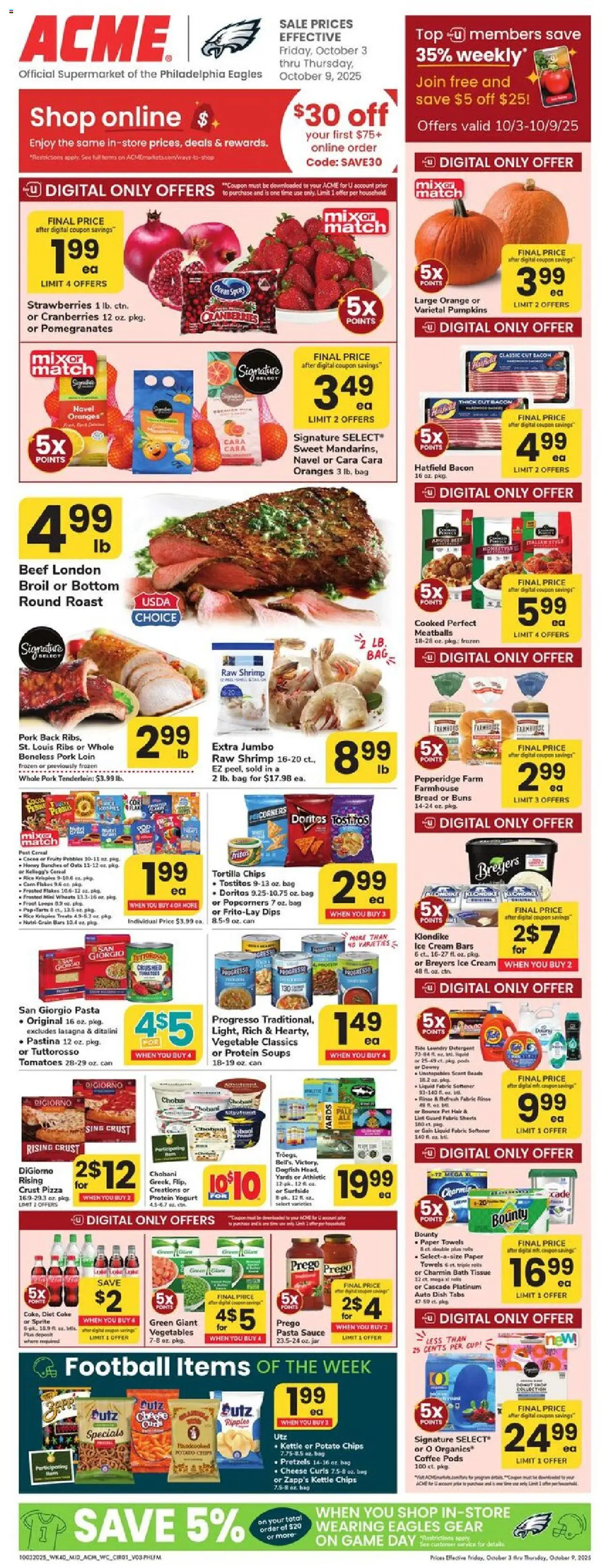 Acme Weekly Ad - page 1- valid from 10/03/2025