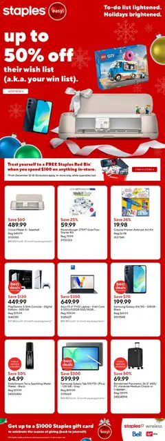 Preview Staples weekly flyer / circulaire valid from Dec 12, 2025