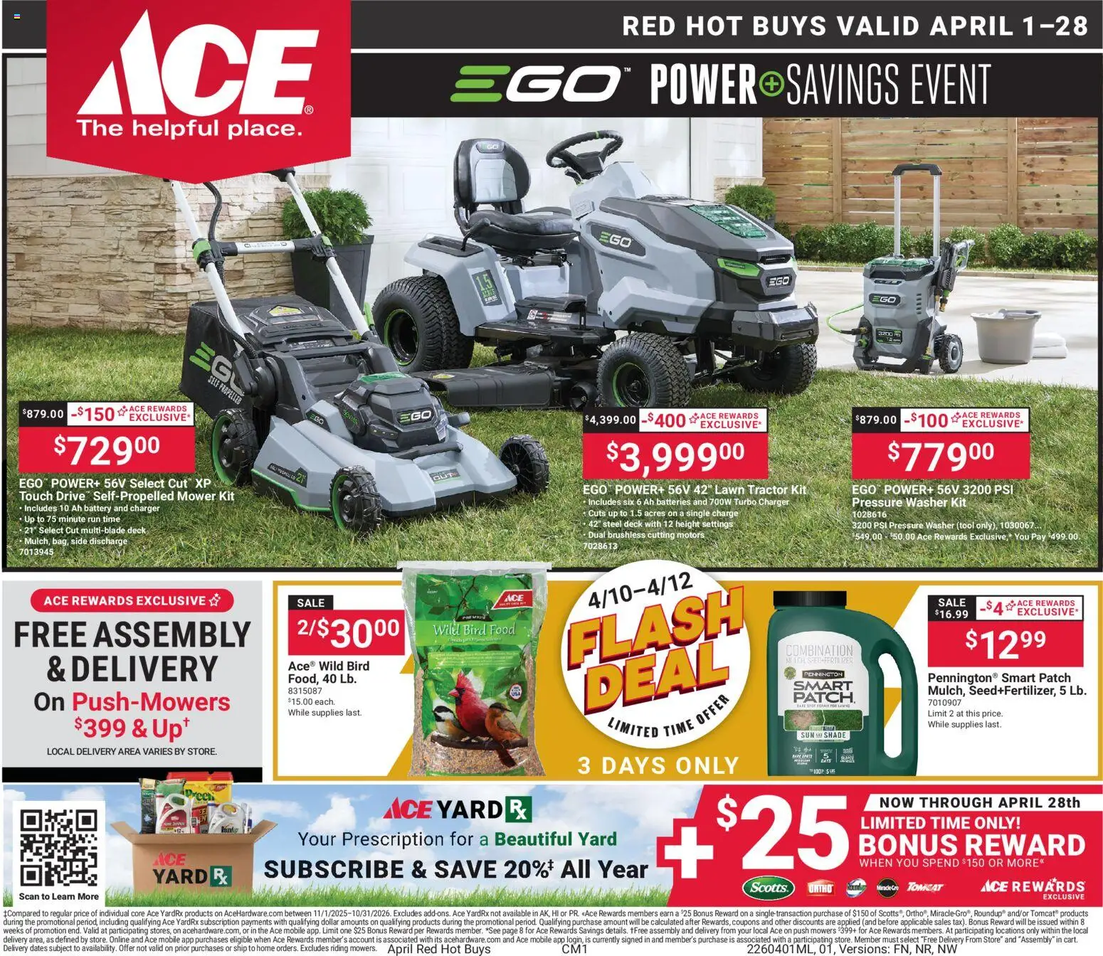 ACE Hardware Weekly Ad - page 1- valid from 04/01/2026