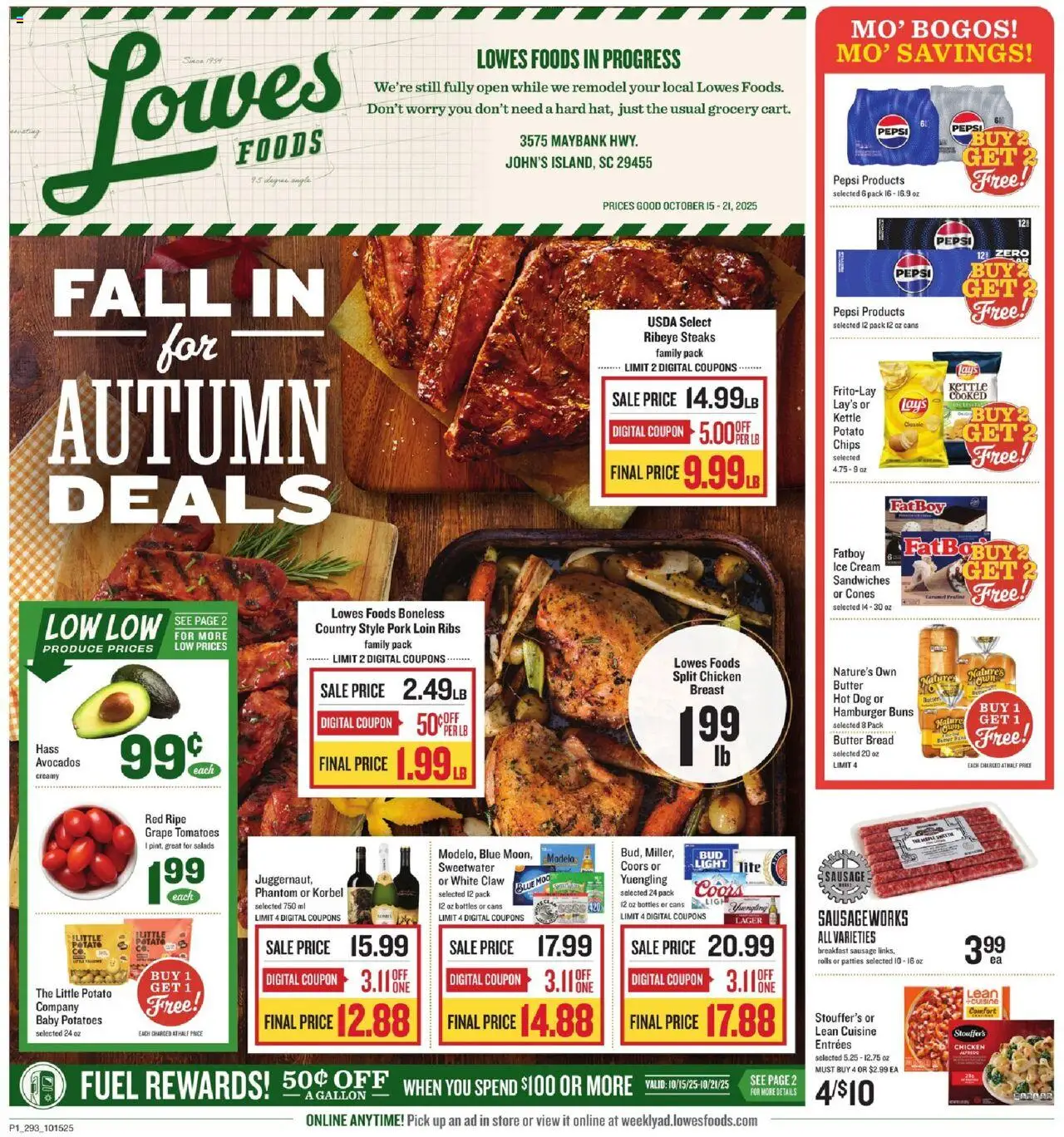 Lowes Foods Weekly Ad - SC - page 1- valid from 10/15/2025