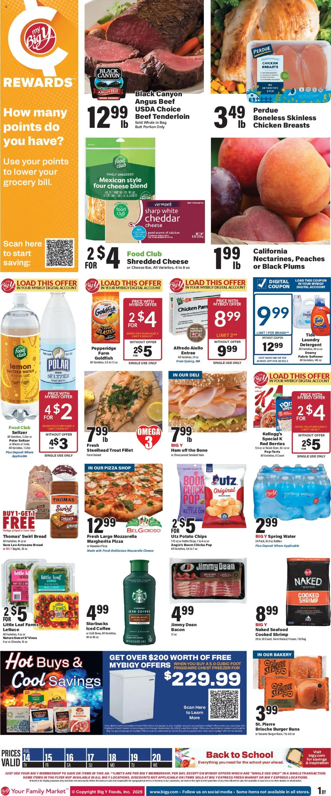 Big Y Weekly Ad - page 1- valid from 08/14/2025