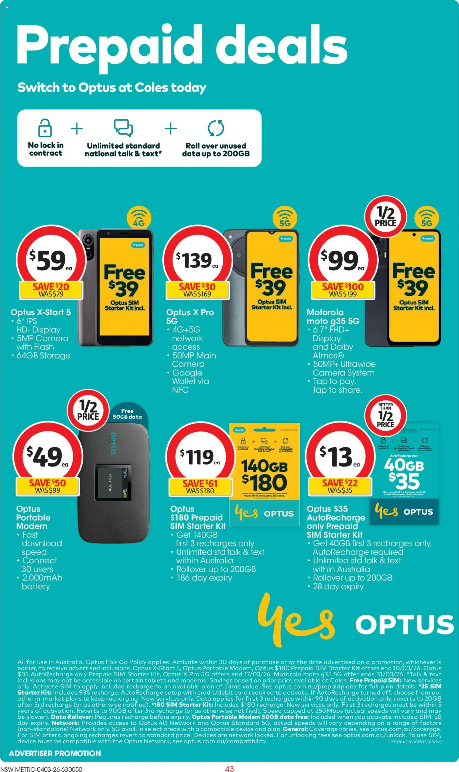 Coles catalogue  - page 43- valid from 04/03/2026