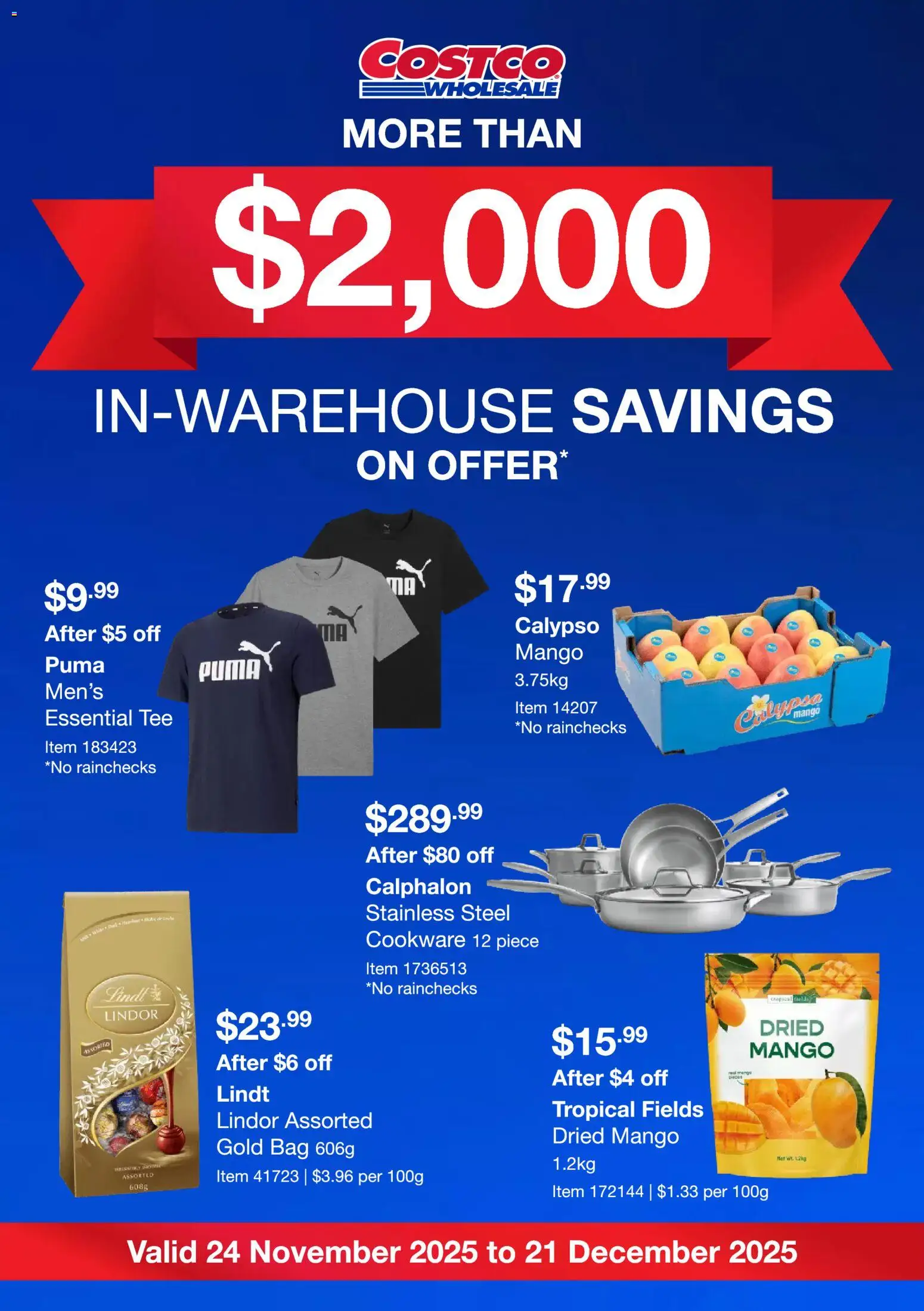 Costco Warehouse Savings - page 1- valid from 24/11/2025