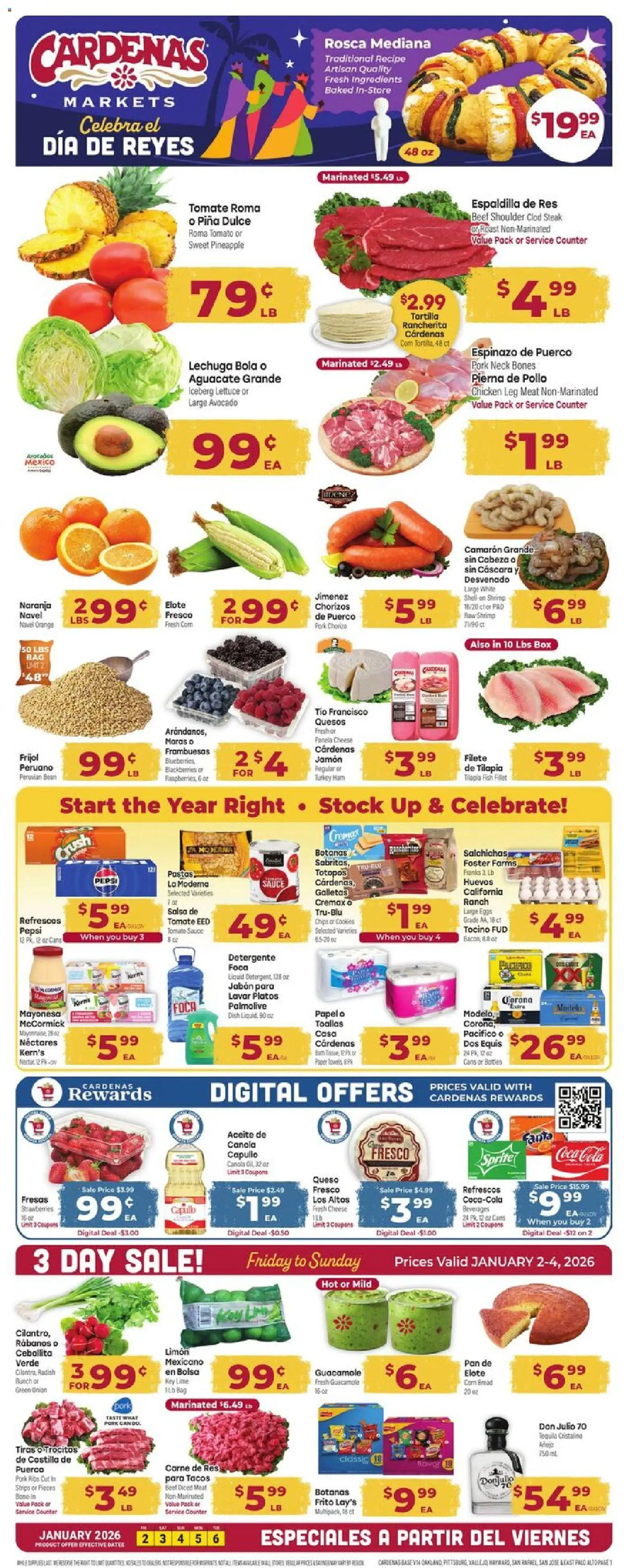 Cardenas Weekly Ad - page 1- valid from 01/02/2026