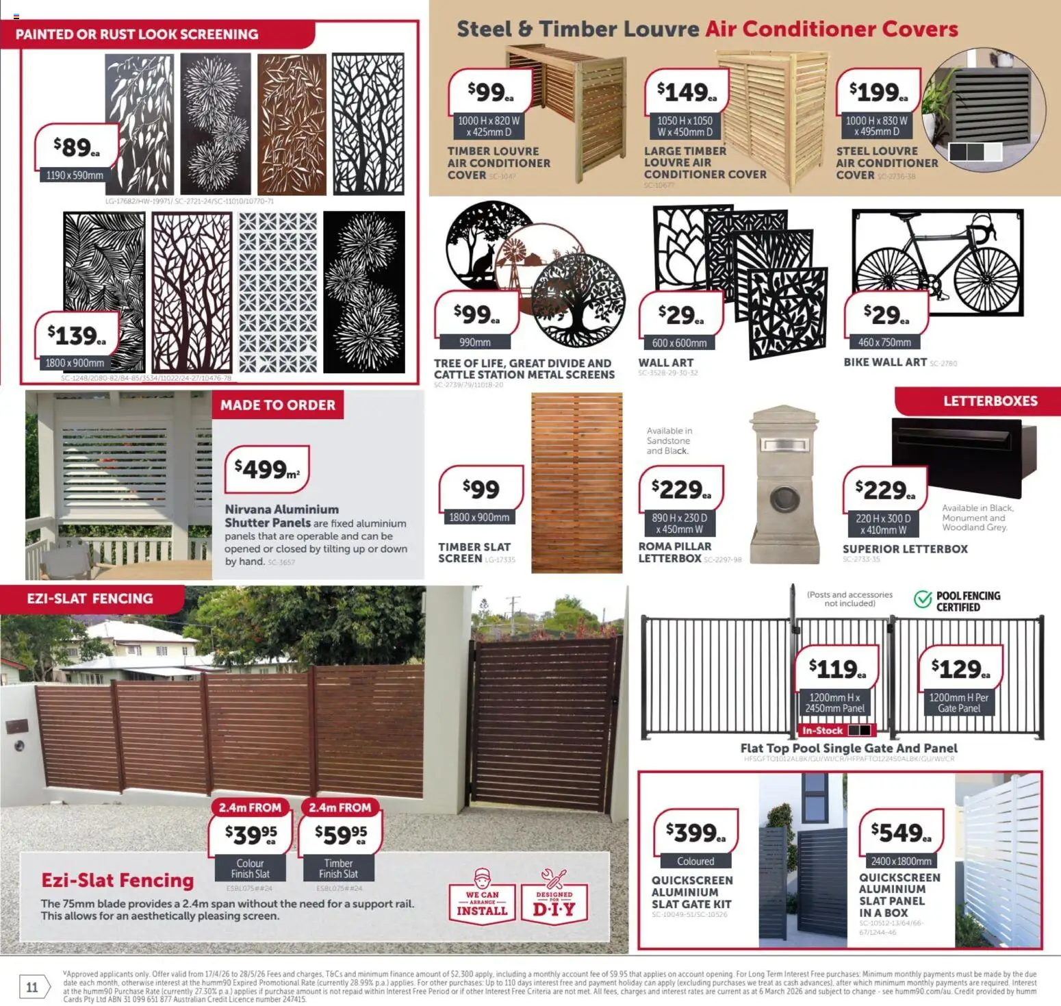 Stratco catalogue  - page 11- valid from 17/04/2026