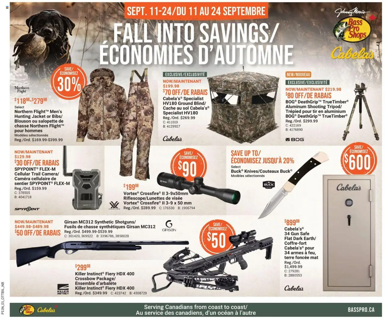 Cabelas weekly flyer / circulaire - page 1- valid from Sep 11, 2025