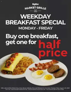 Preview HyVee Weekday Breakfast Special valid from 08/04/2025