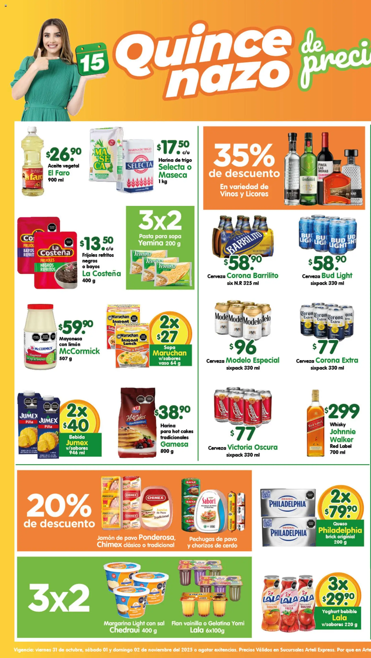 Arteli folleto Express - página 1- válido desde 31/10/2025