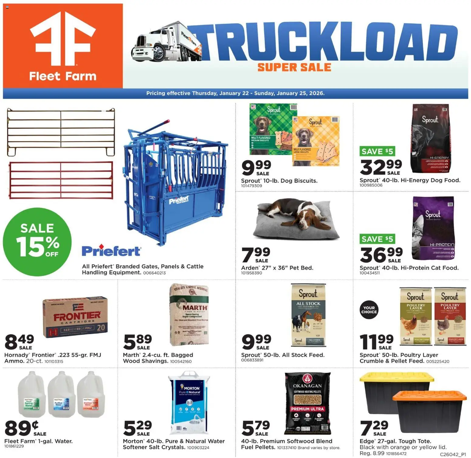 Mills Fleet Farm Truckload Super Sale - page 1- valid from 01/22/2026