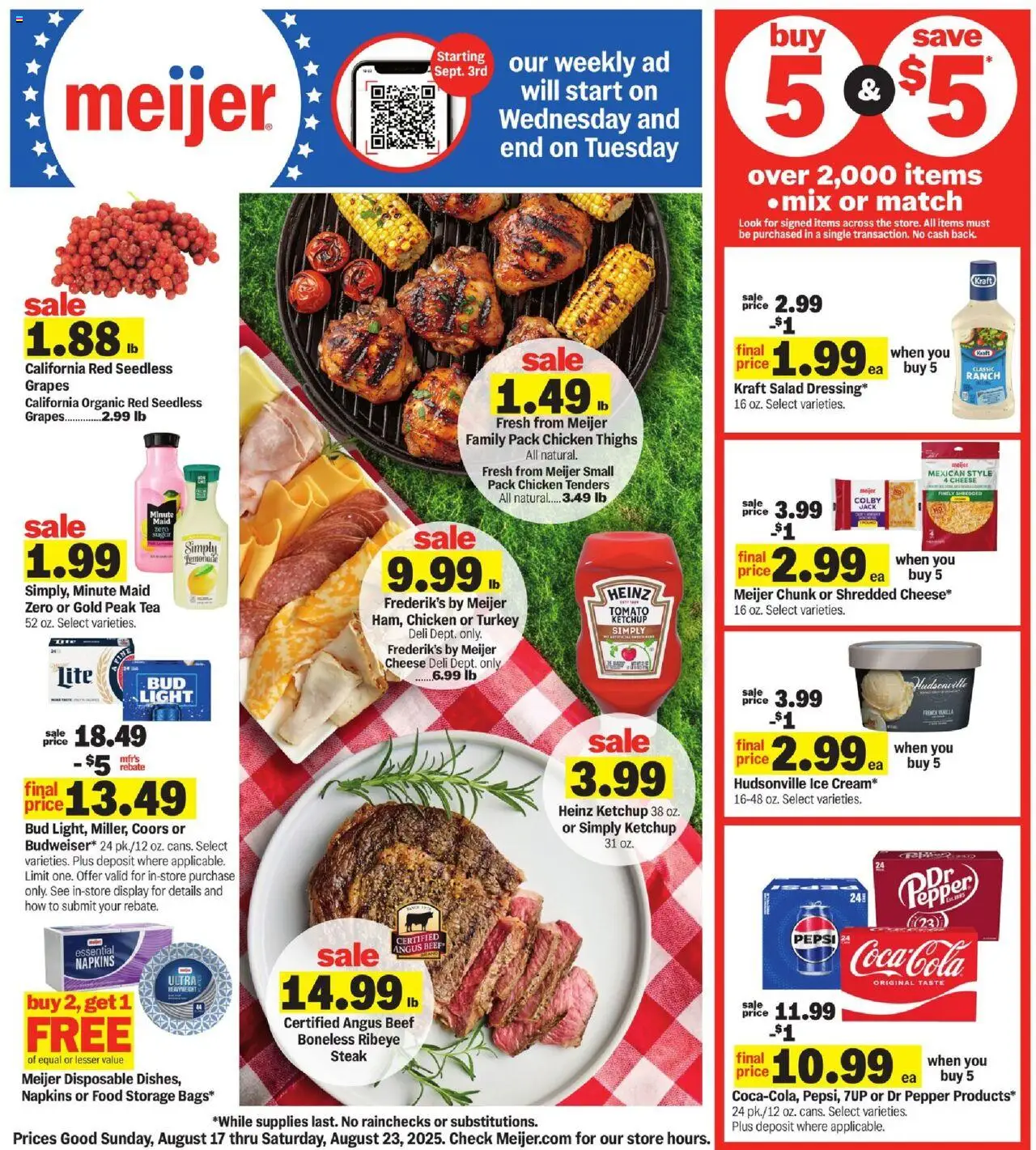 Meijer Weekly Ad - page 1- valid from 08/17/2025