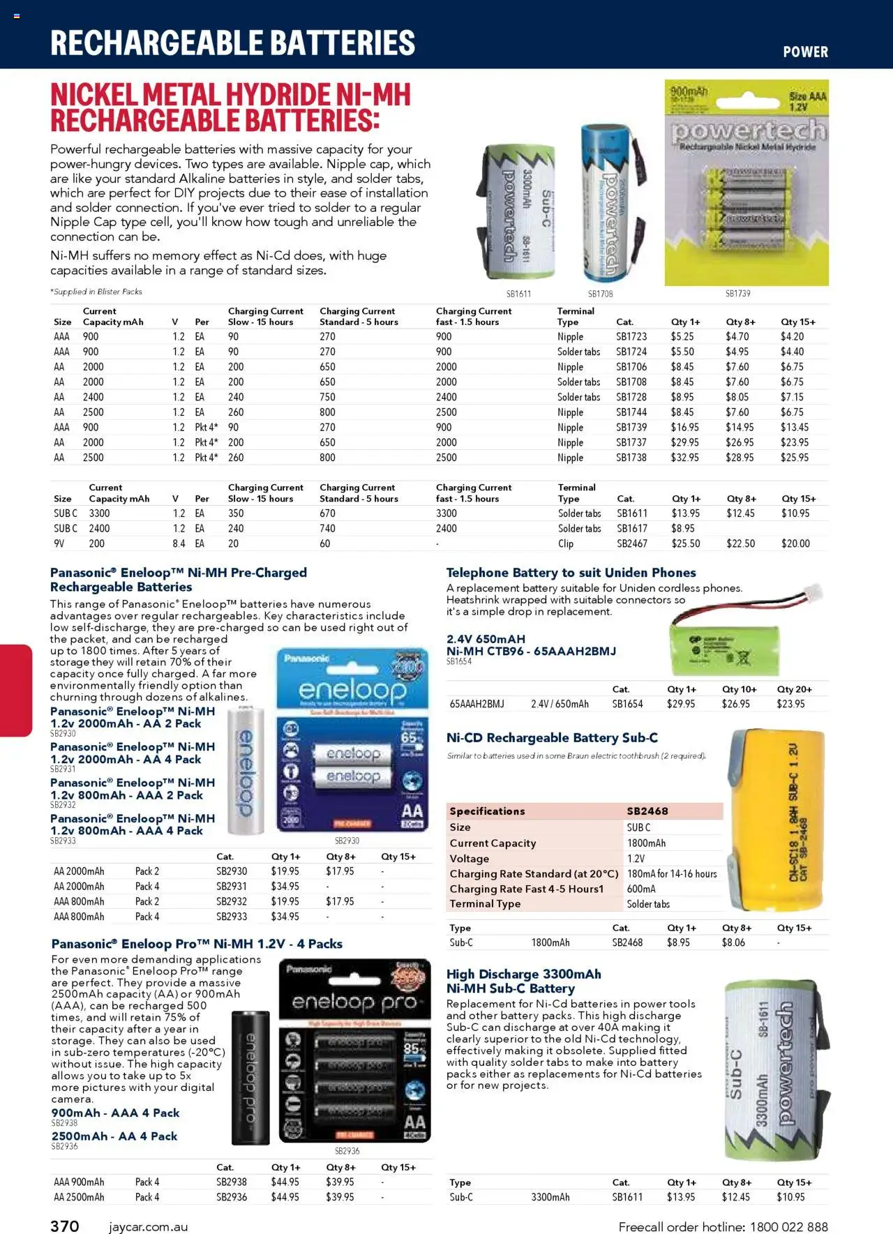 Jaycar Engineering & Scientific Catalogue 2025/2026  - page 370- valid from 09/07/2025