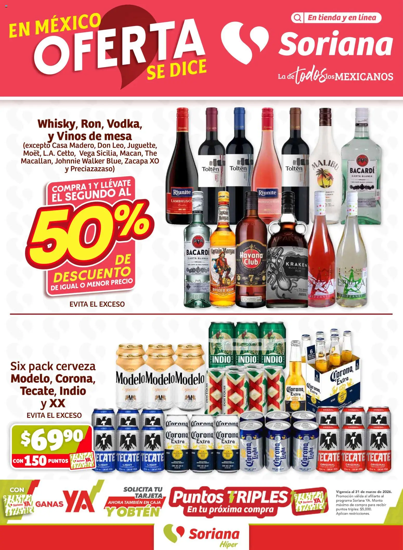 Soriana Fin de Semana Híper: Ags, Nay, Jal, Qro, Col, Mich, Gto, Hgo, Tlax, Mor, Pue, Gro, Oax, Edo. de Mex, Valle de México, Za - página 1- válido desde 05/03/2026