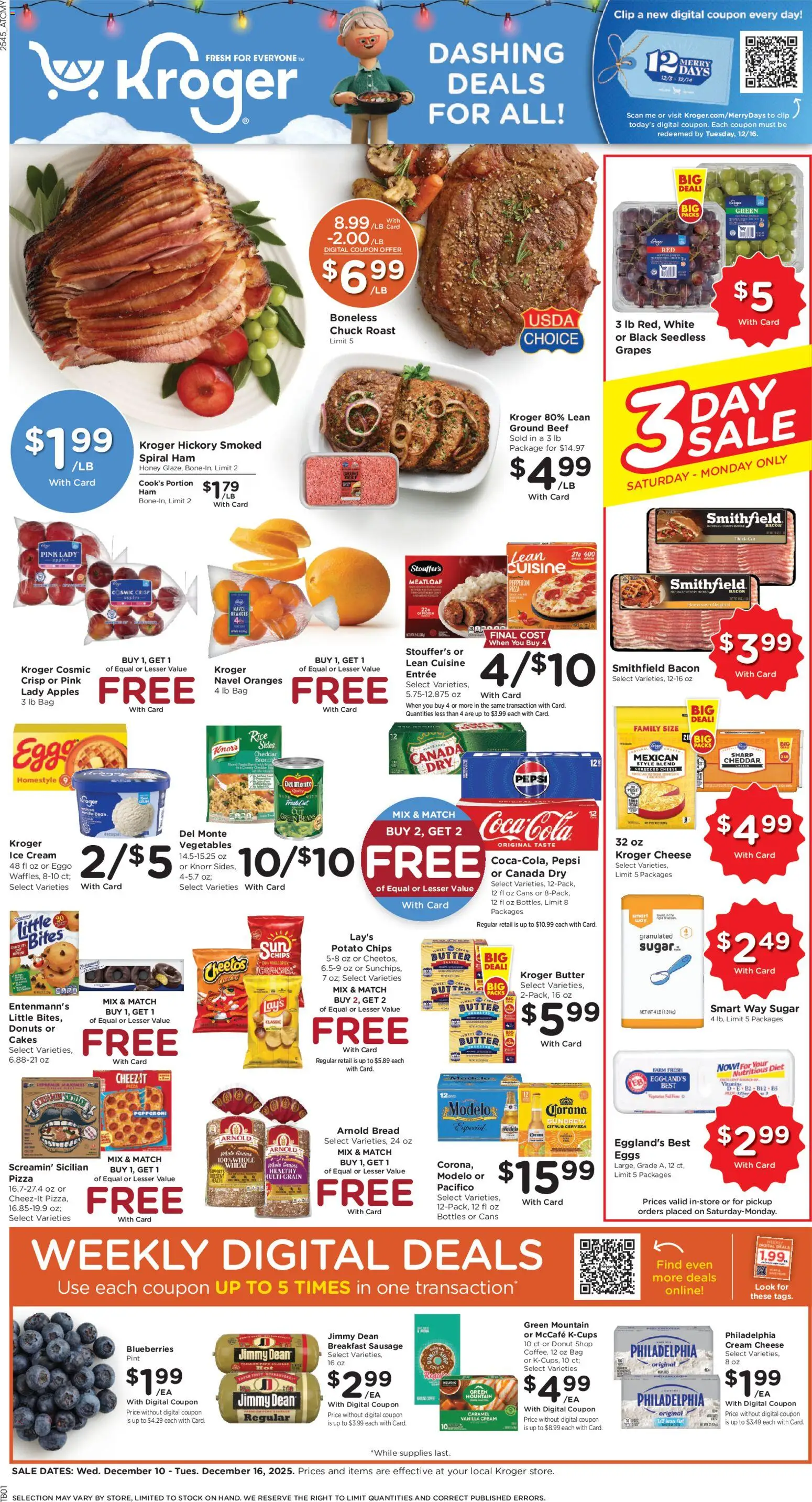 Kroger Weekly Ad - page 1- valid from 12/10/2025