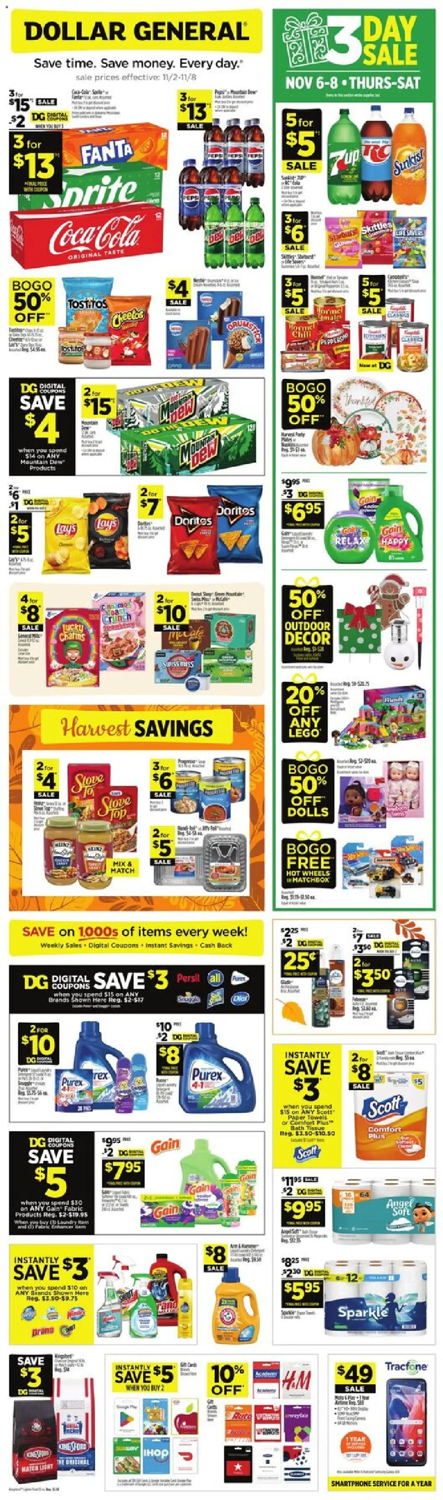Dollar General Weekly Ad - TX - page 1- valid from 11/02/2025
