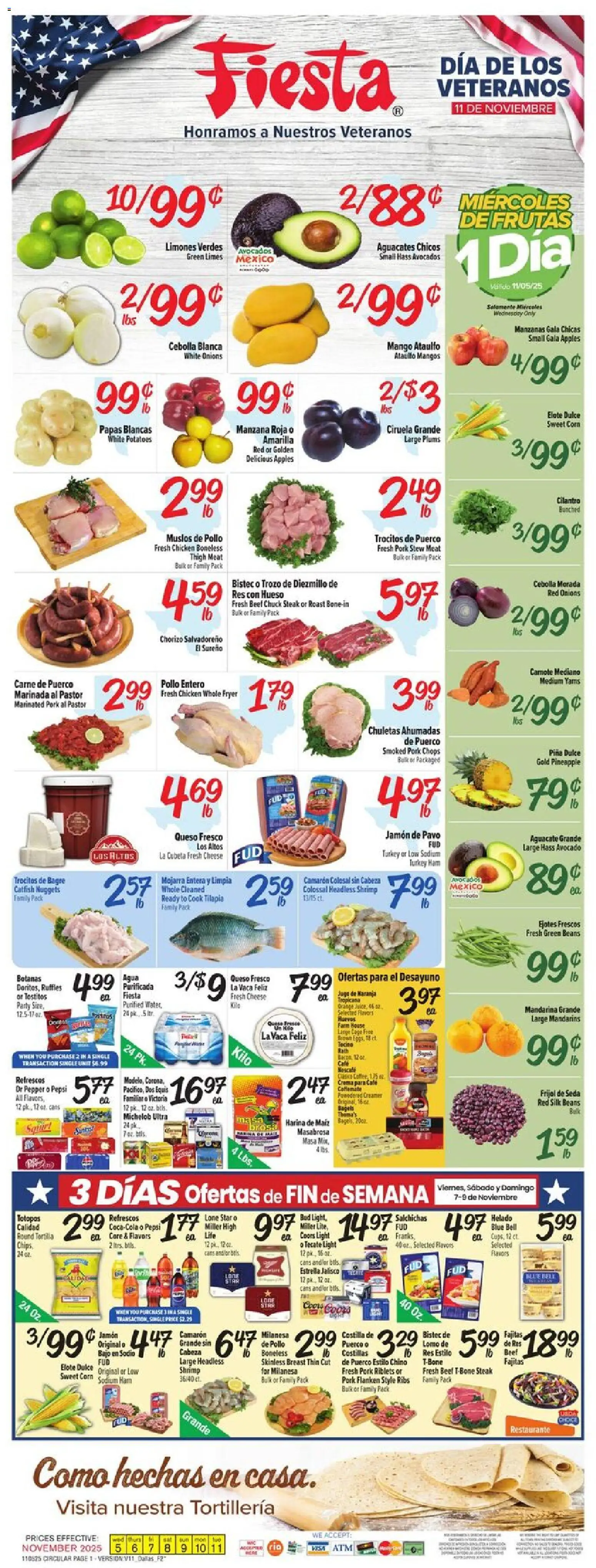 Fiesta Mart Weekly Ad - page 1- valid from 11/05/2025