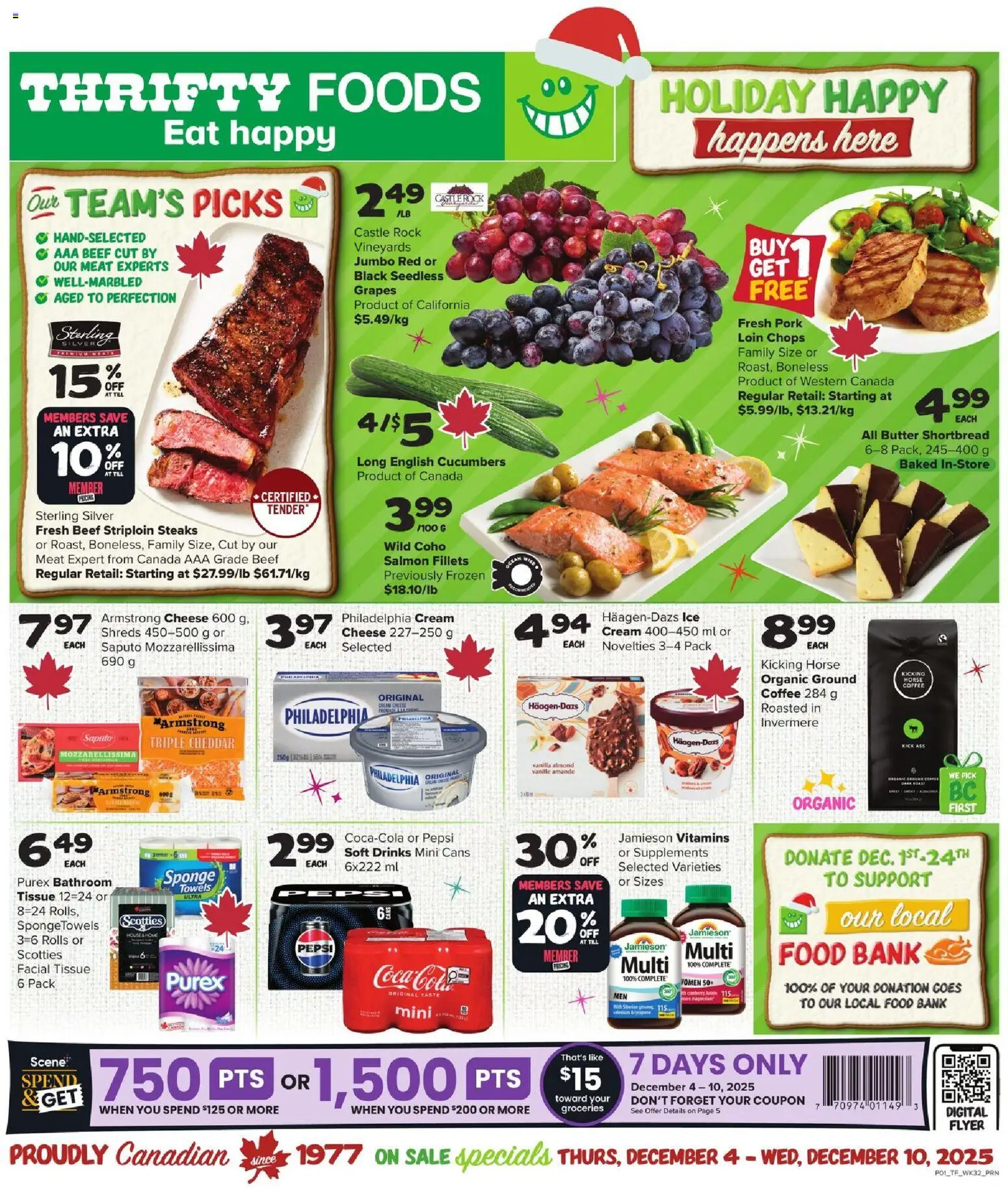 Thrifty Foods weekly flyer / circulaire - page 1- valid from Dec 4, 2025