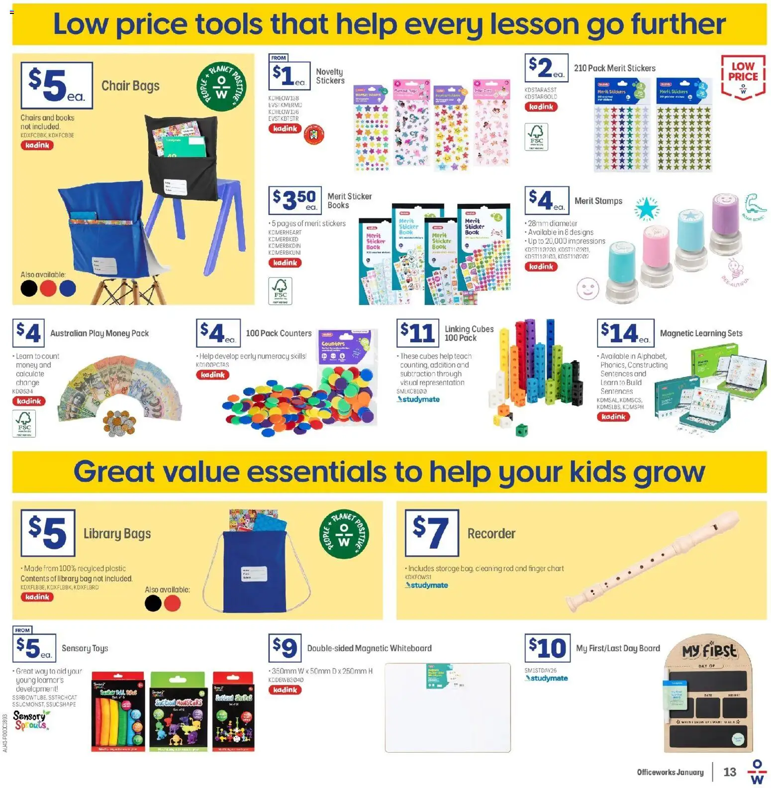 Officeworks  Catalogue  - page 13- valid from 01/01/2026