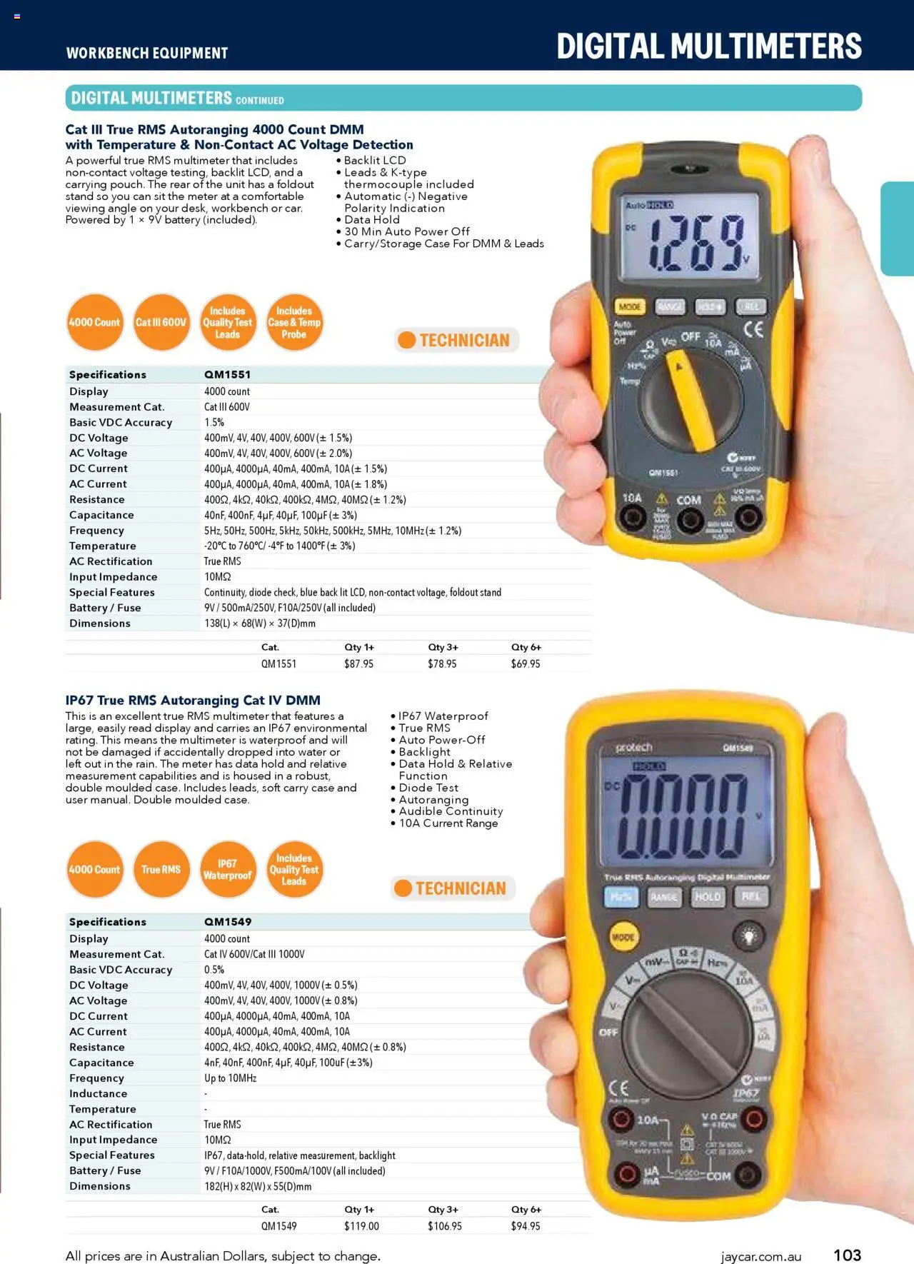 Jaycar Engineering & Scientific Catalogue 2025/2026  - page 103- valid from 09/07/2025