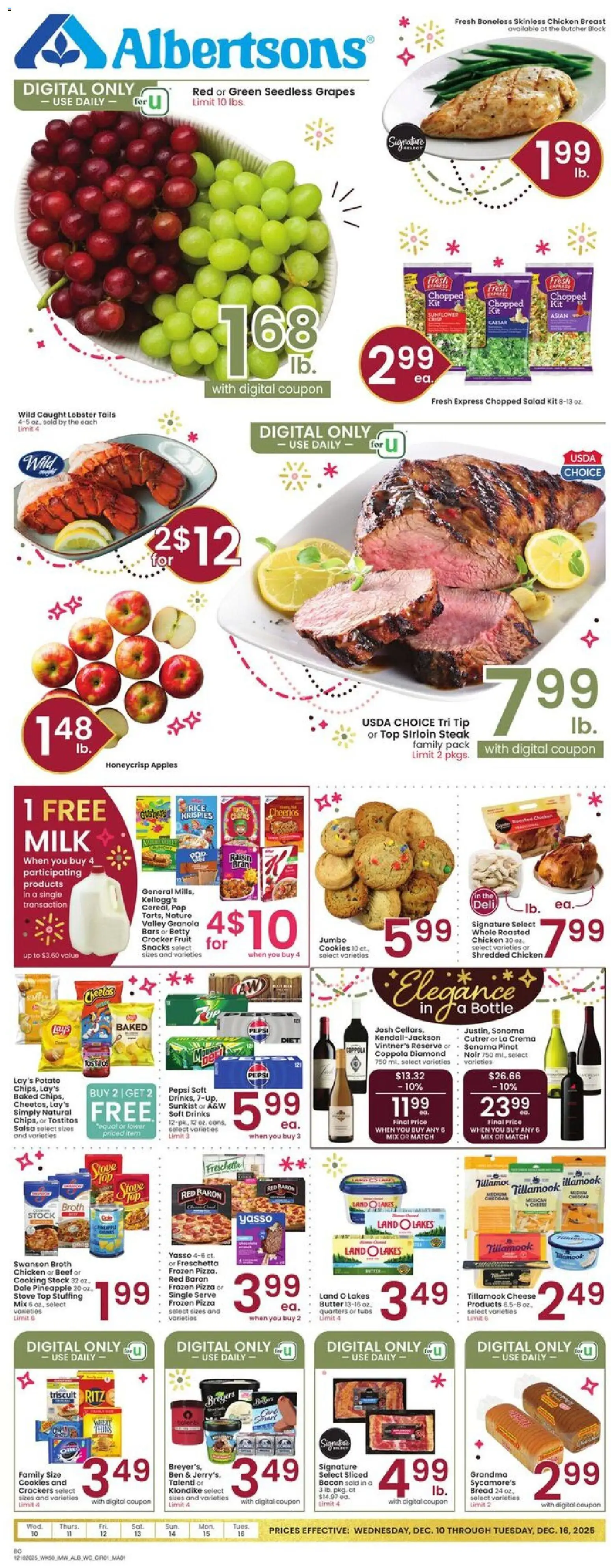 Albertsons Weekly Ad - page 1- valid from 12/10/2025