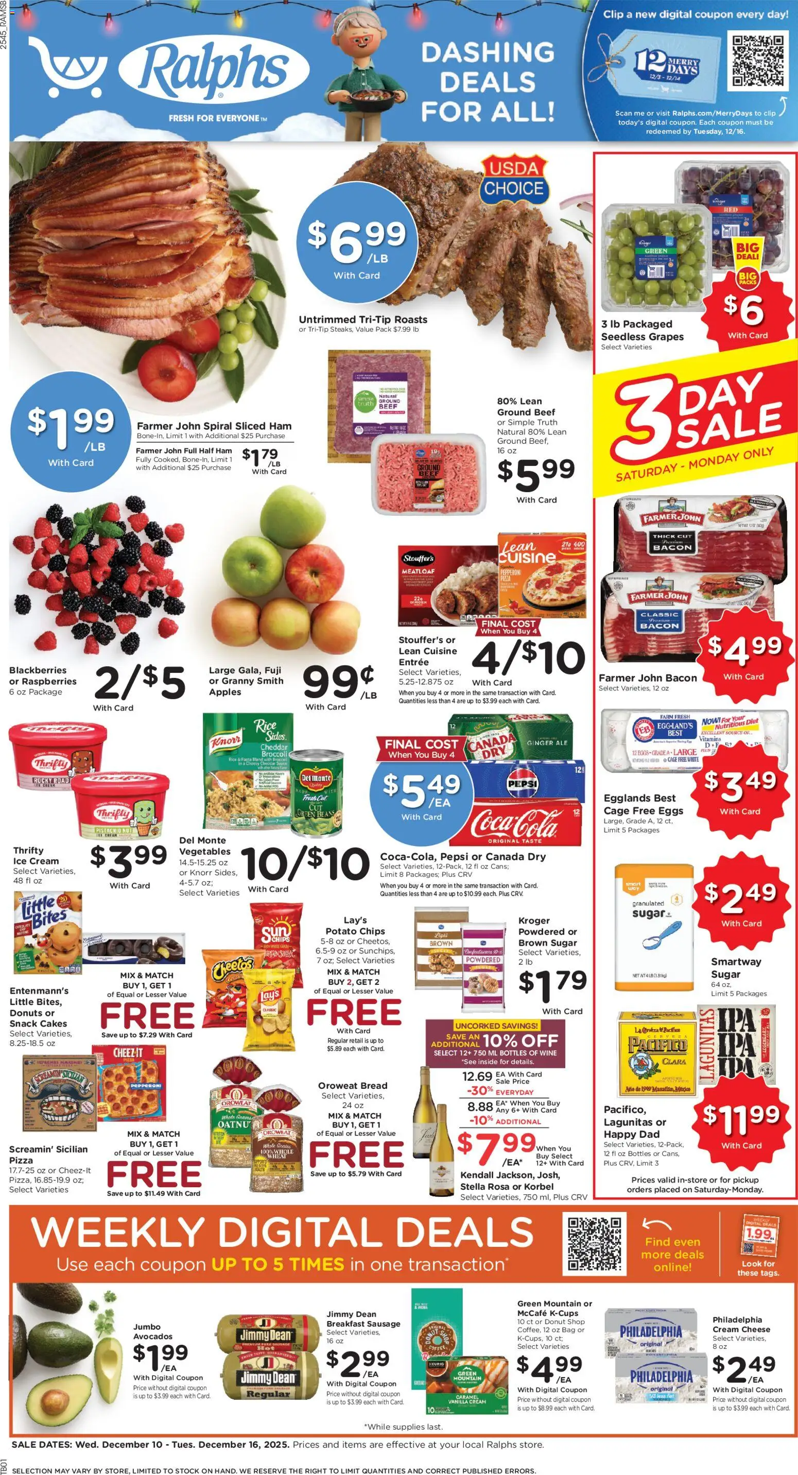 Ralphs Weekly Ad - page 1- valid from 12/10/2025