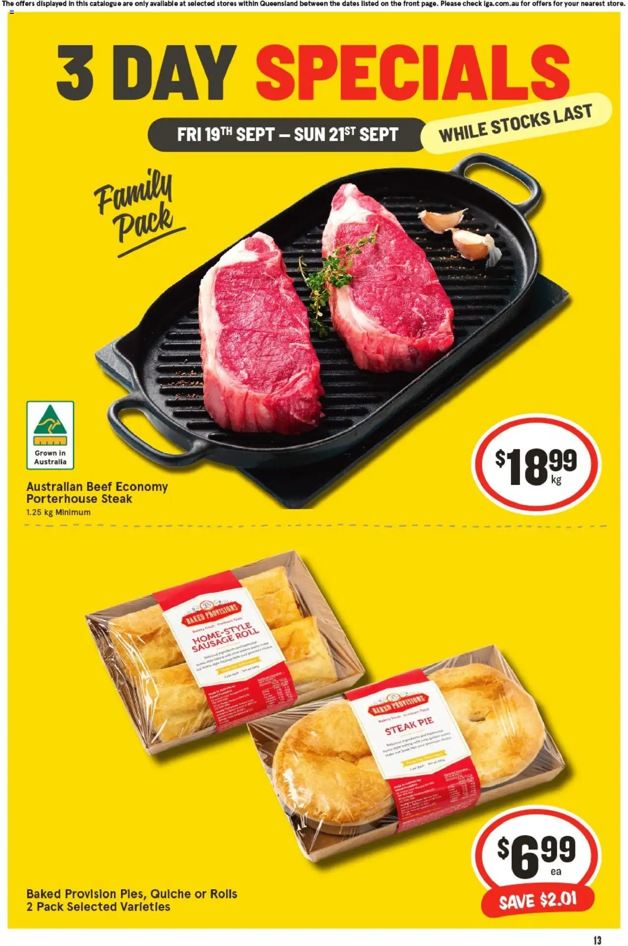 IGA 3 Day Specials QLD - page 1- valid from 19/09/2025