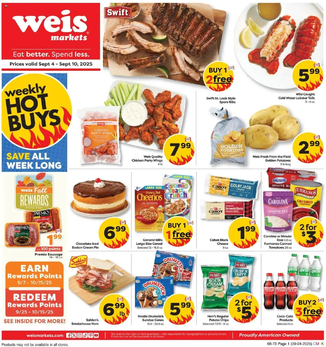 Weis Weekly Circular - NJ - page 1- valid from 09/04/2025