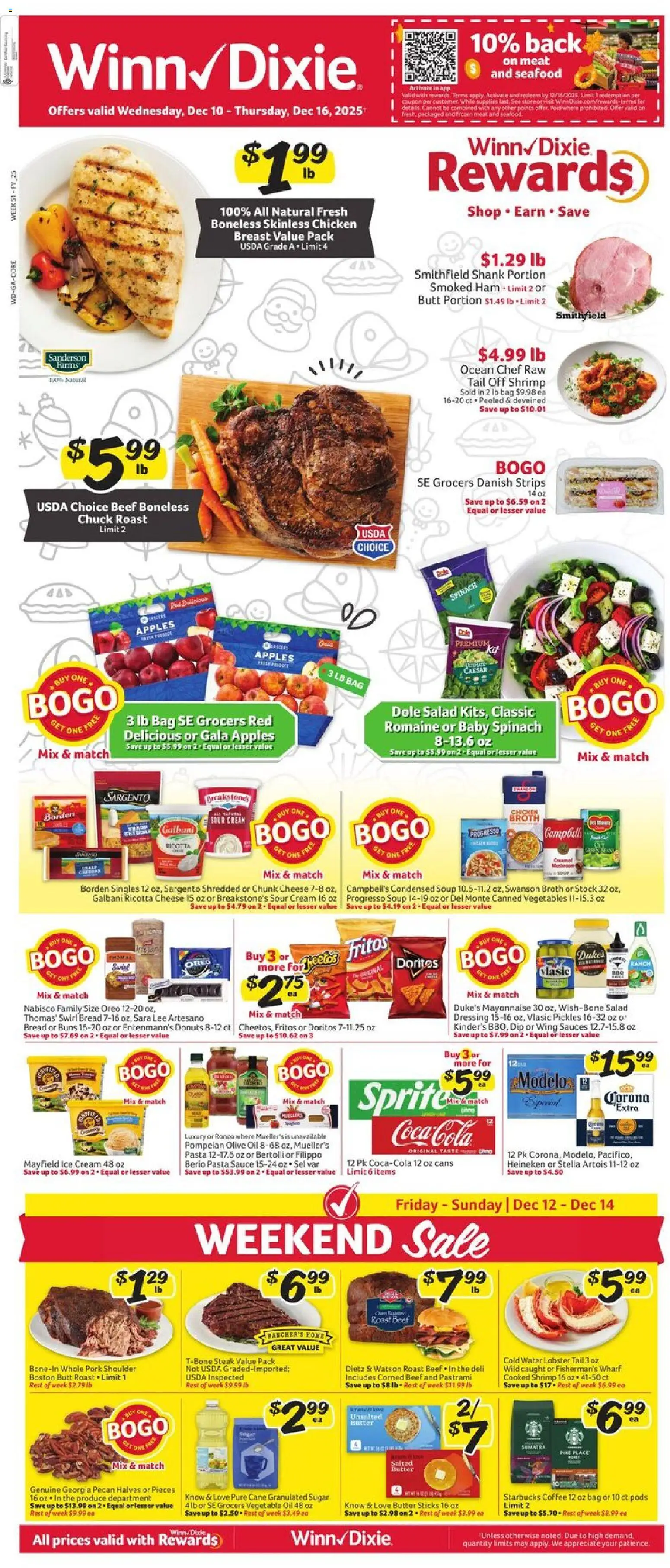 Winn Dixie Weekly Circular - GA - page 1- valid from 12/10/2025