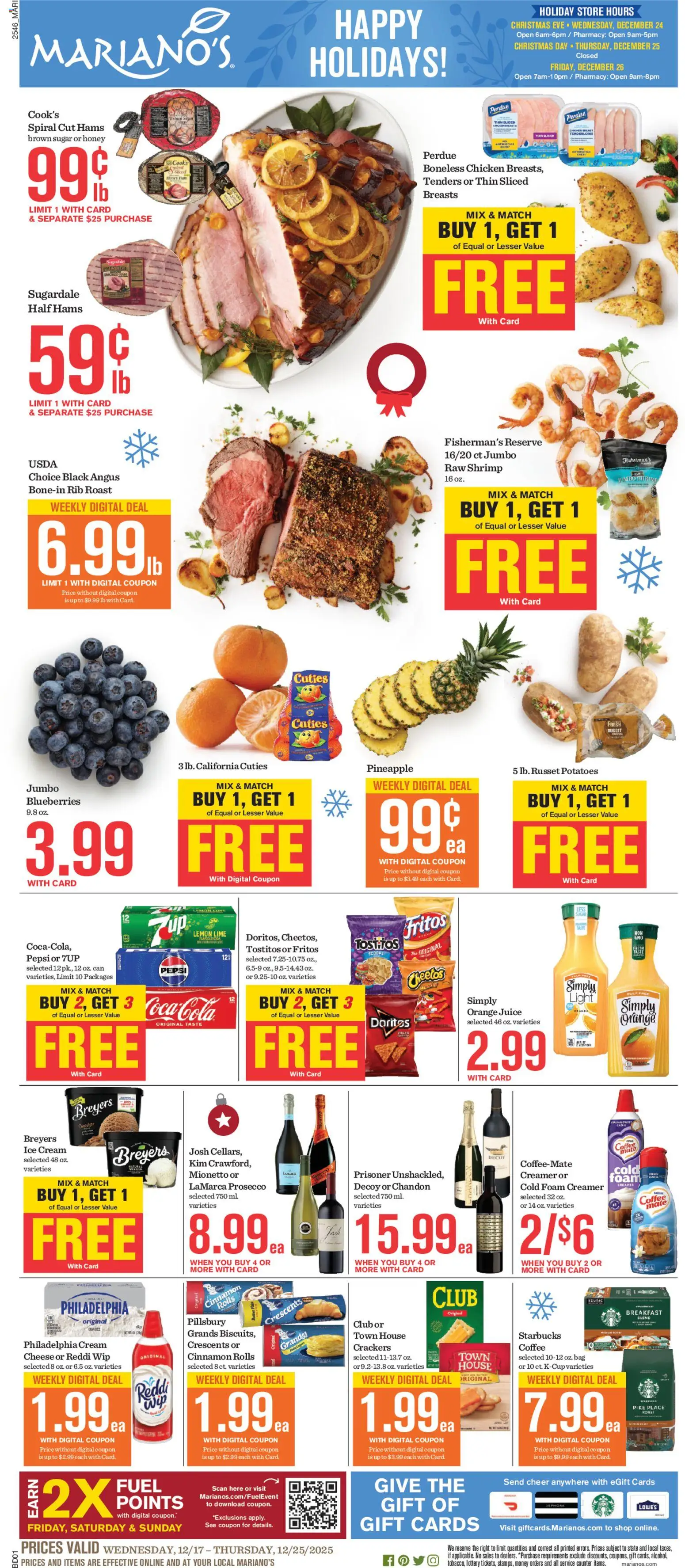 Mariano's Weekly Ad - page 1- valid from 12/17/2025