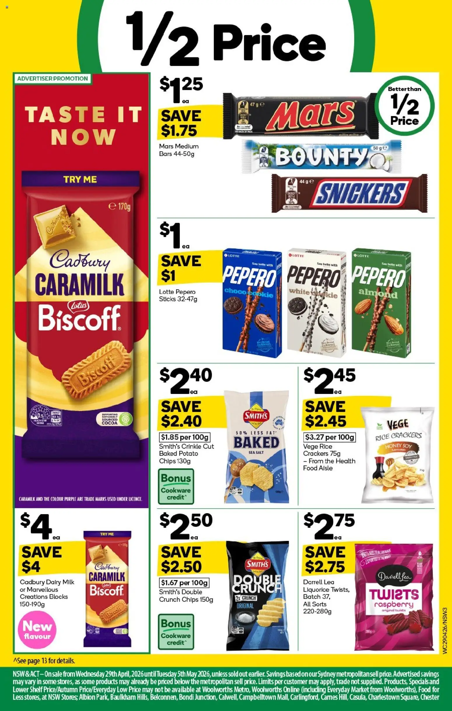 Woolworths catalogue  - page 3- valid from 29/04/2026
