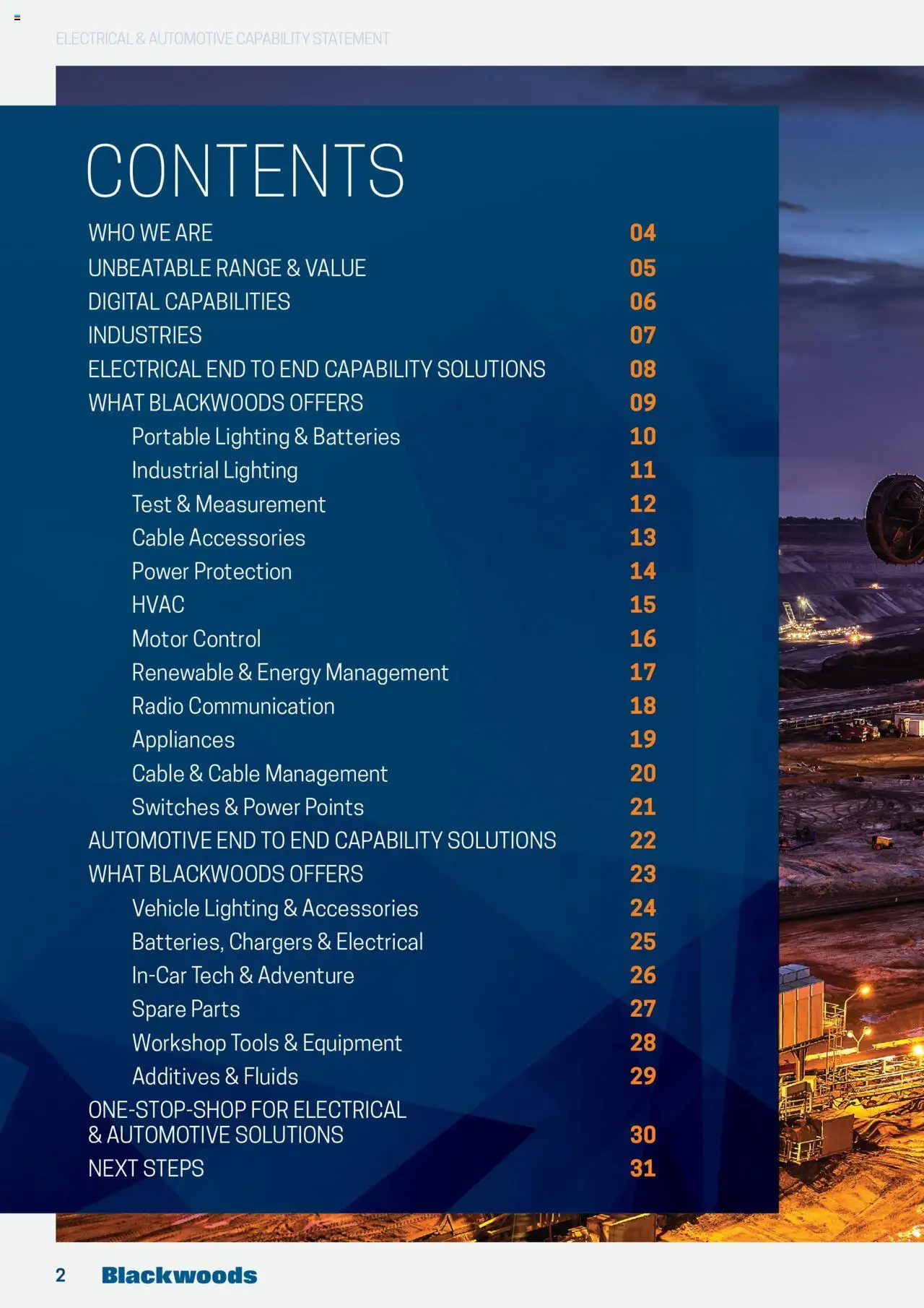 Black Woods  Electrical & Automotive Capability Statement  - page 2- valid from 08/08/2023