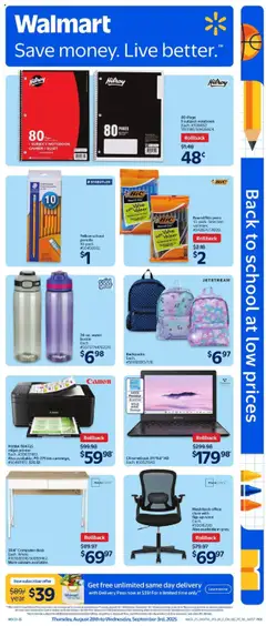 Preview Walmart - Back to School valid from Aug 28, 2025