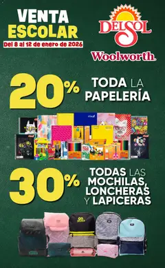 Del Sol y Woolworth catálogo Regreso a Clases válido desde 08/01/2026
