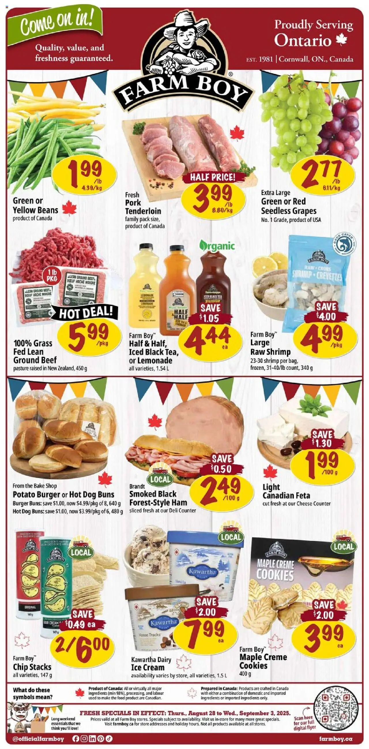 Farm Boy weekly flyer / circulaire - page 1- valid from Aug 28, 2025