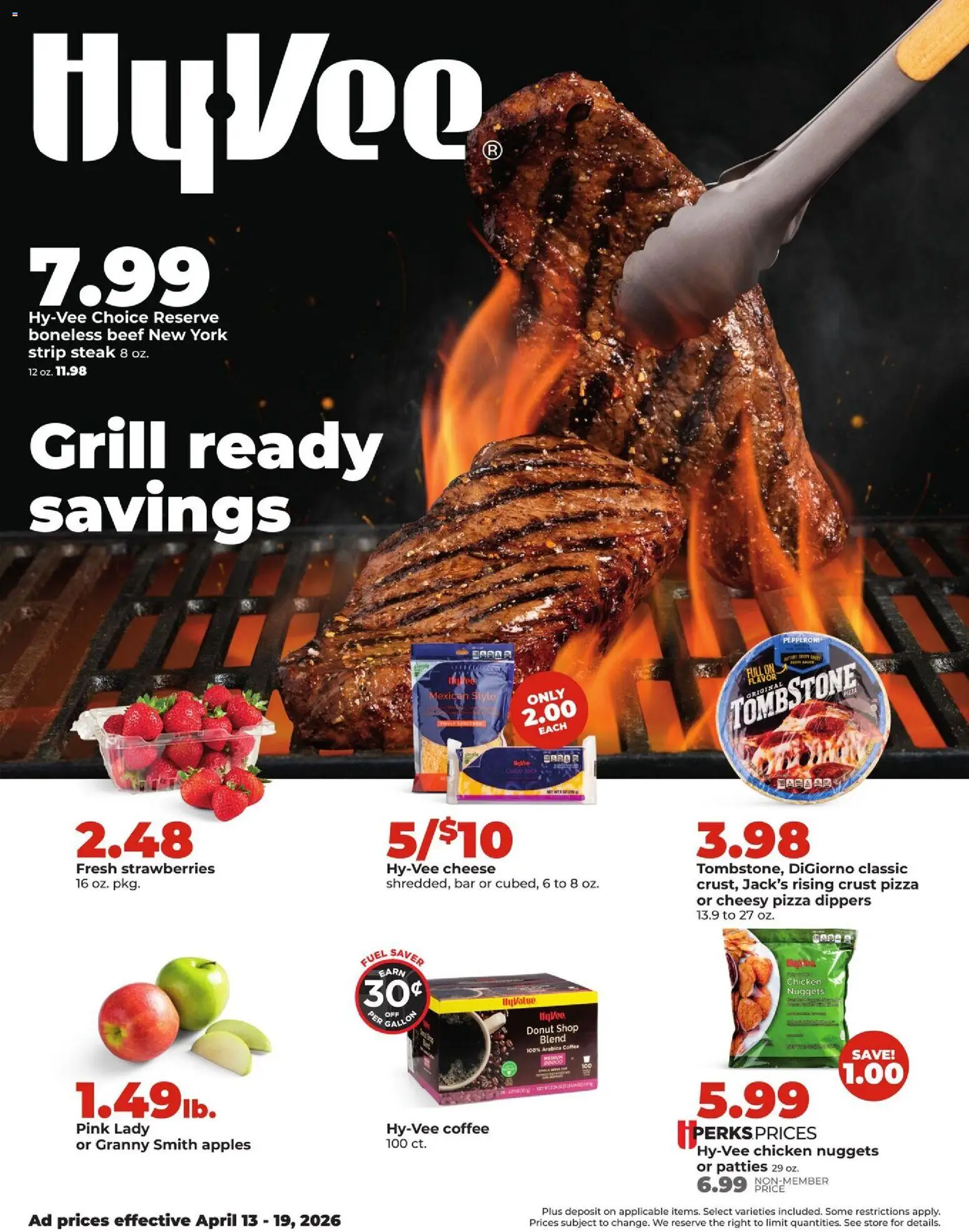 HyVee Weekly Ad - page 1- valid from 04/13/2026