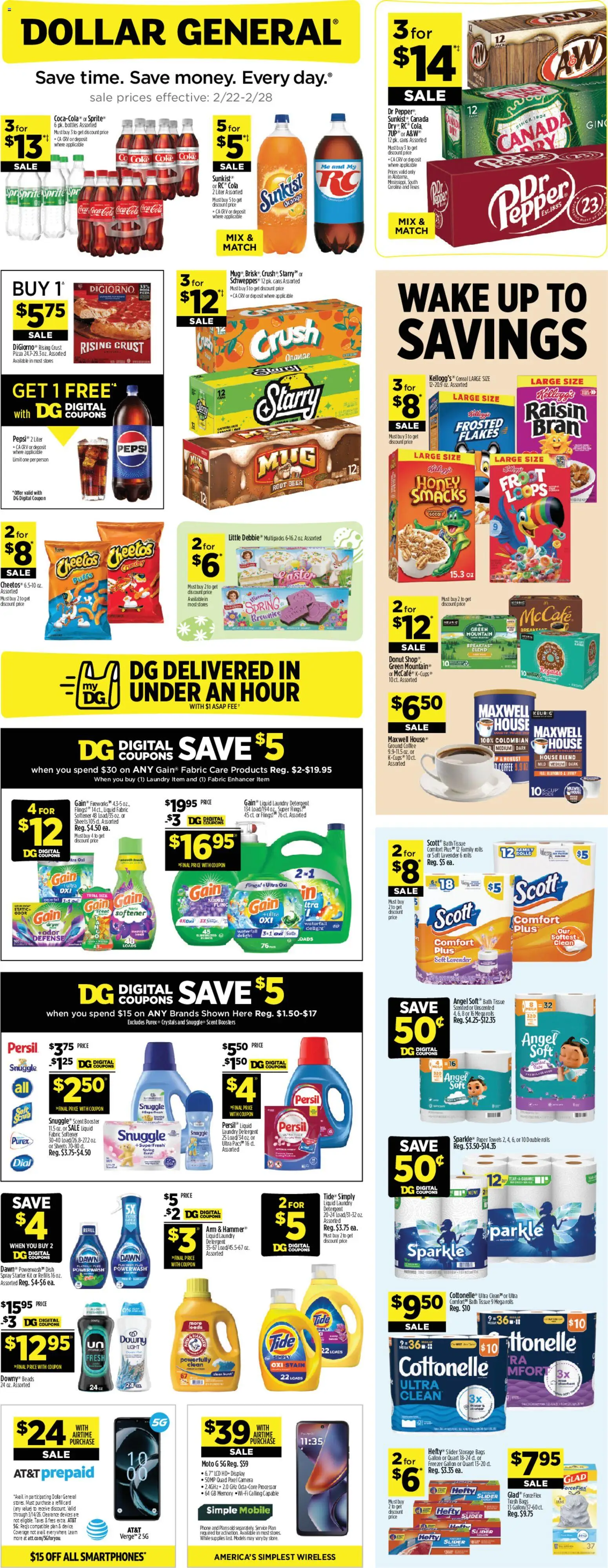 Dollar General Weekly Ad - page 1- valid from 02/22/2026