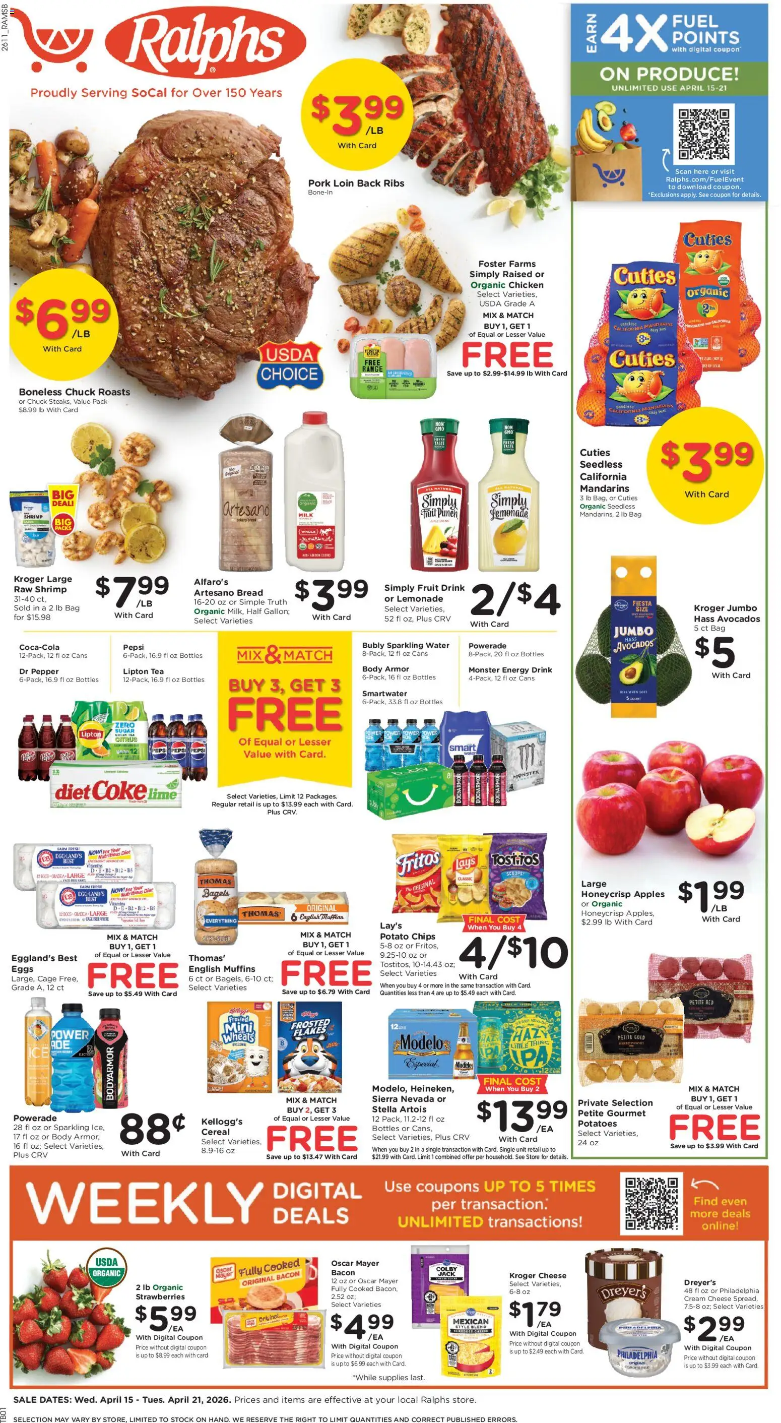 Ralphs Weekly Ad - page 1- valid from 04/15/2026